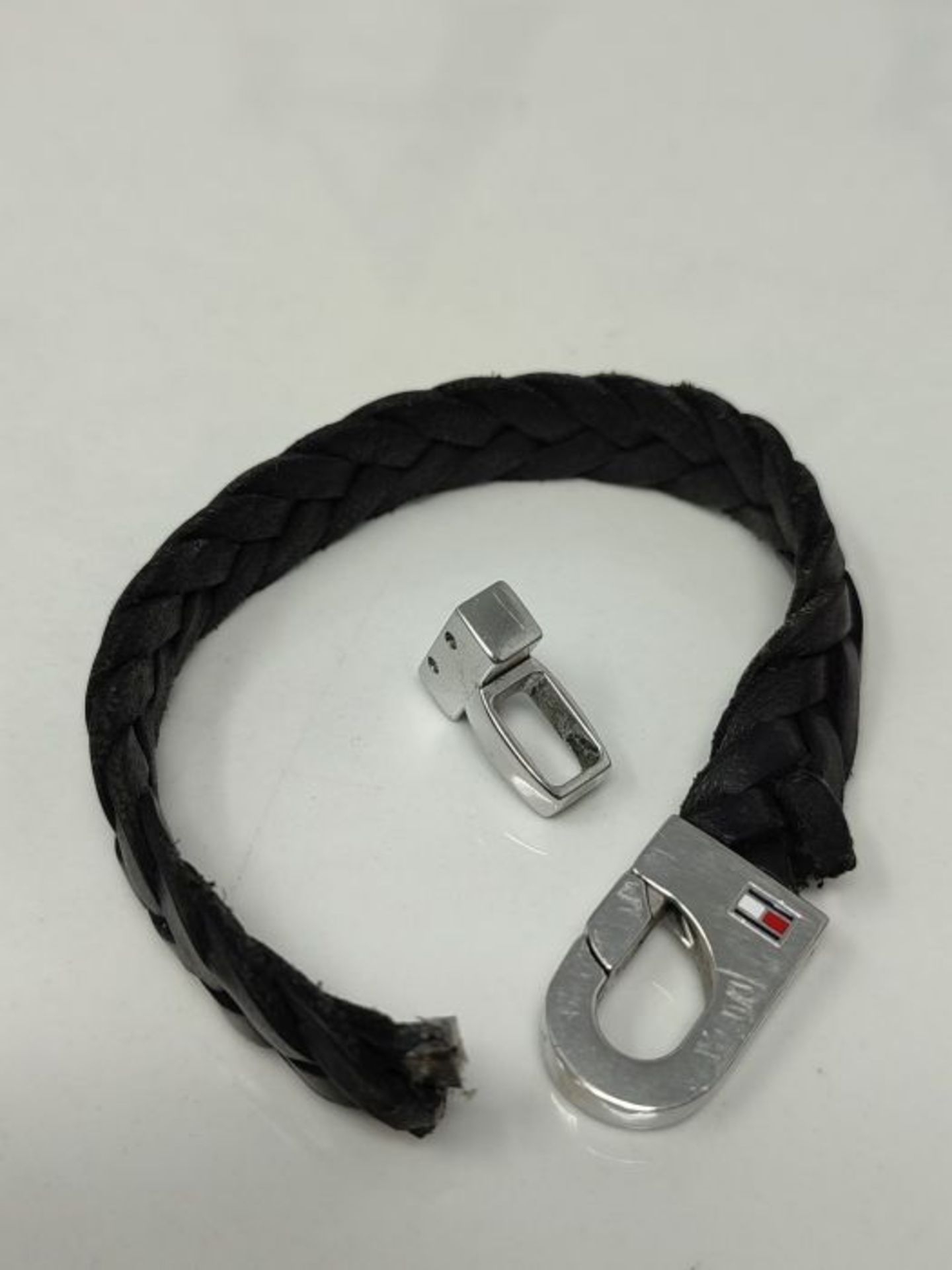 RRP £52.00 [CRACKED] Tommy Hilfiger Jewelry Men's Leather Bracelet Black - 2700872 - Image 2 of 2