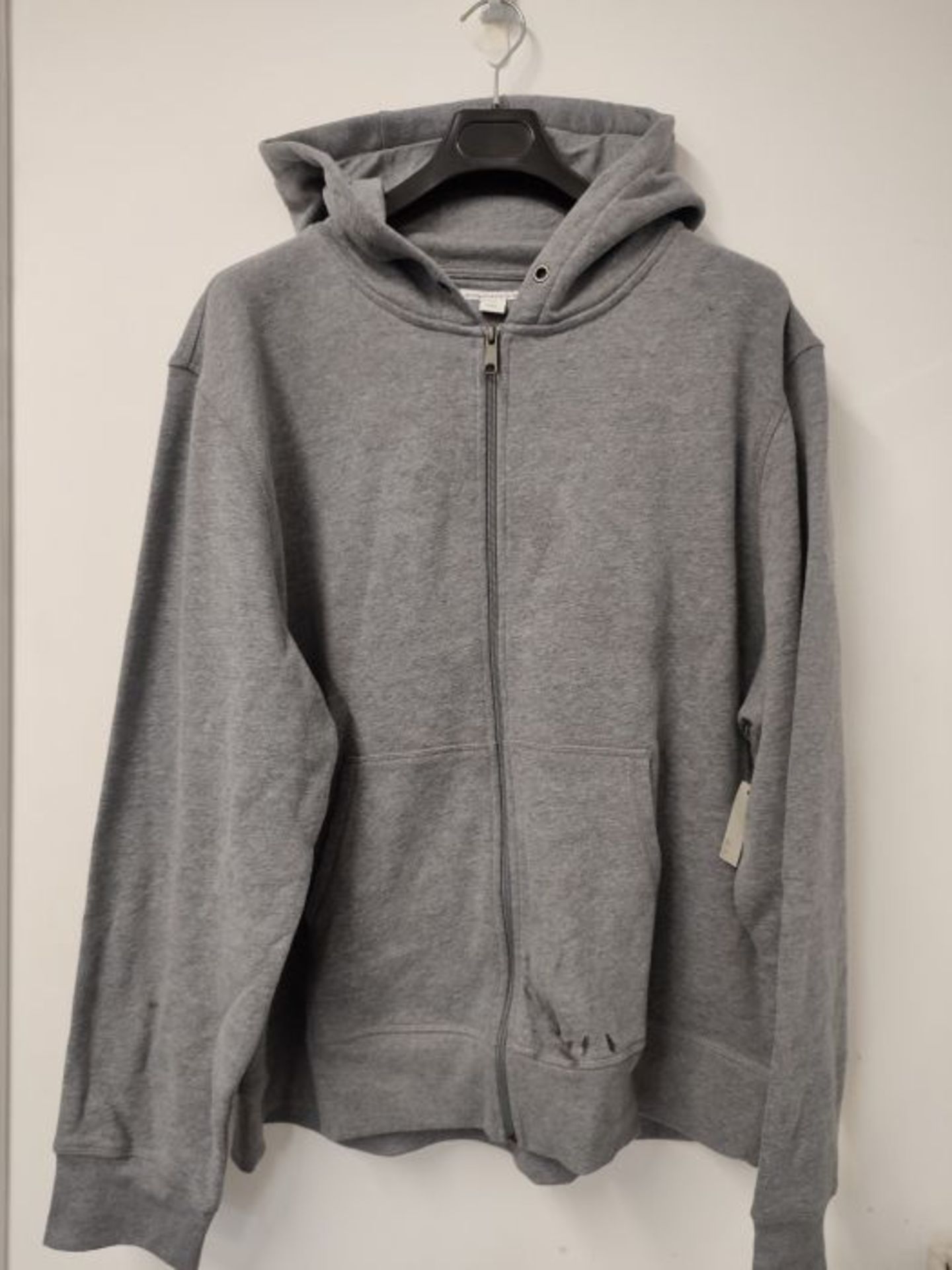 Amazon Essentials Men's Full-Zip Hooded Fleece Sweatshirt, Light Grey Heather, XXL - Image 2 of 2