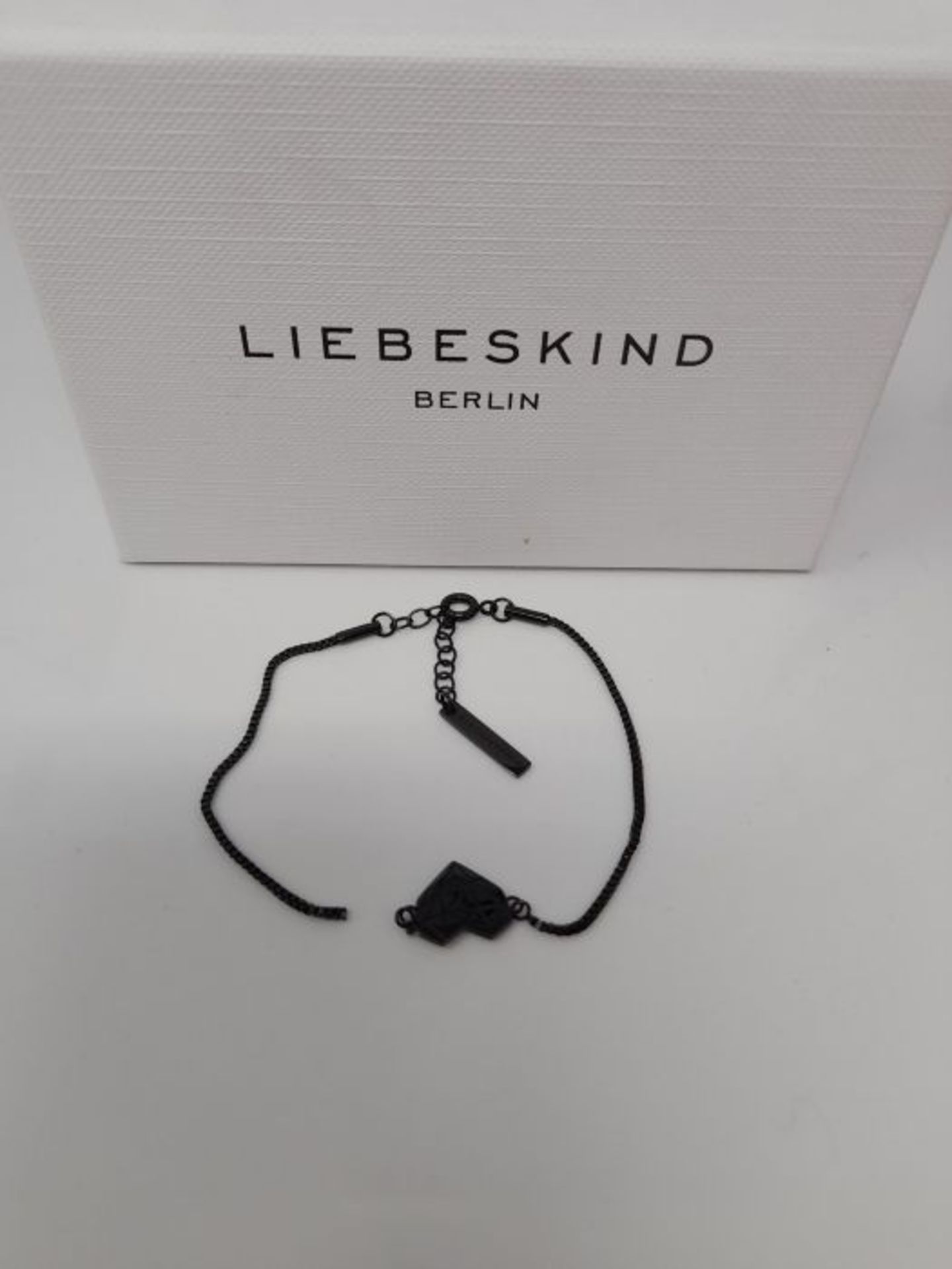 Liebeskind Berlin Damen Armband Herz Edelstahl Silber 20 cm (schwarz), LJ-0328-B-V 17 - Image 2 of 3