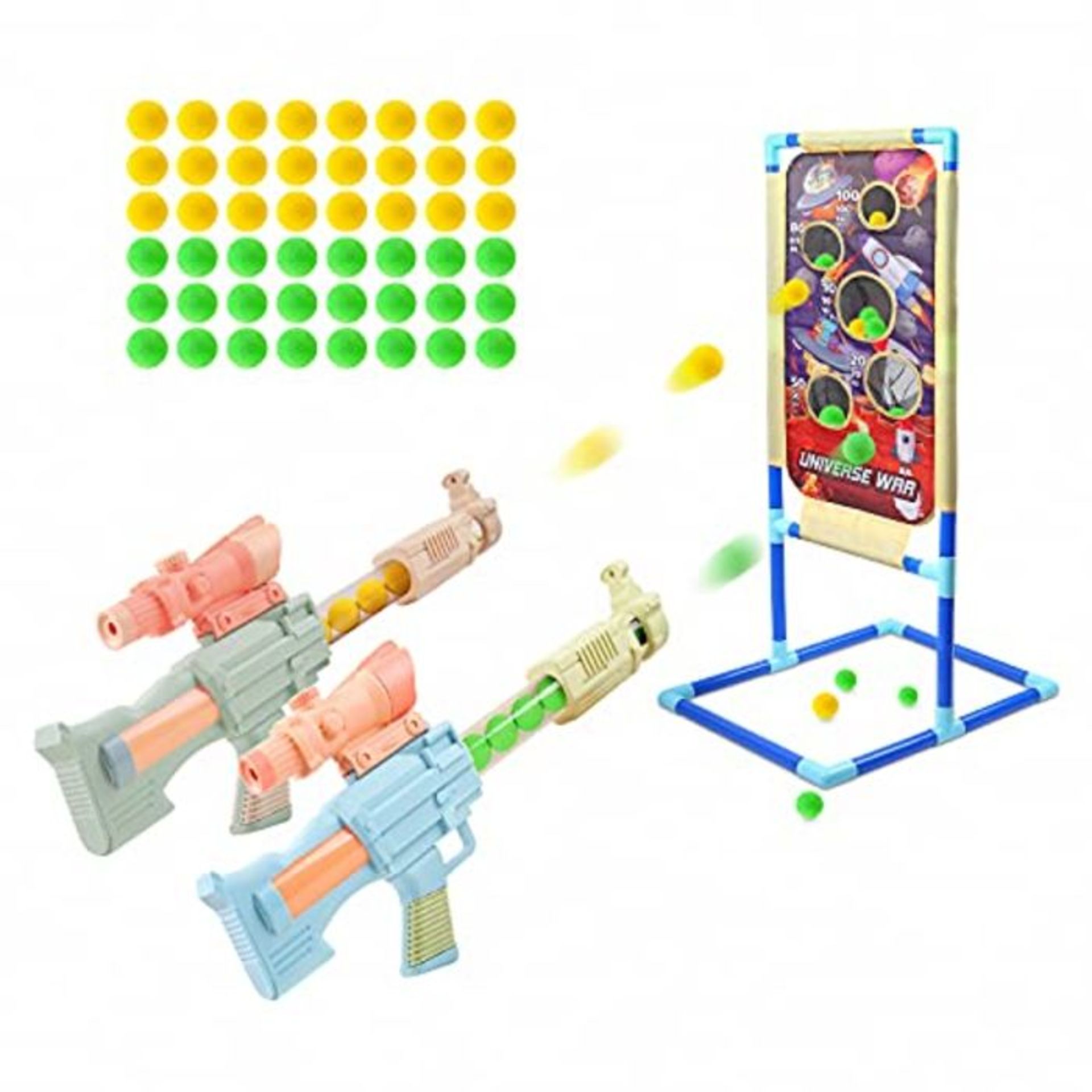 Wstbspsm Shooting Game Toy for Children Shooting 2 Players Toy Foam Blaster Air Rifles