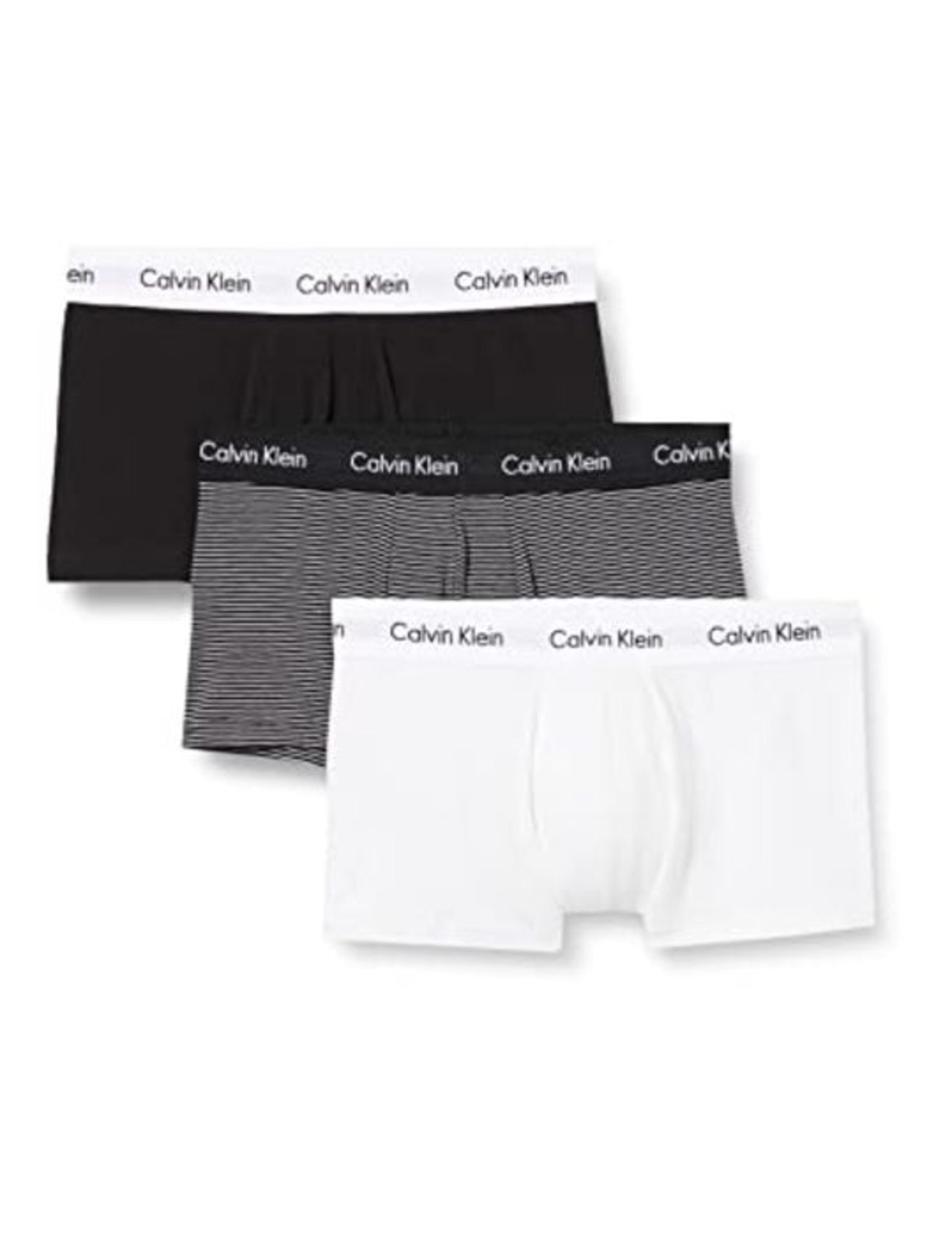 Calvin Klein Men's 3 Pack Low Rise Trunks - Cotton Stretch