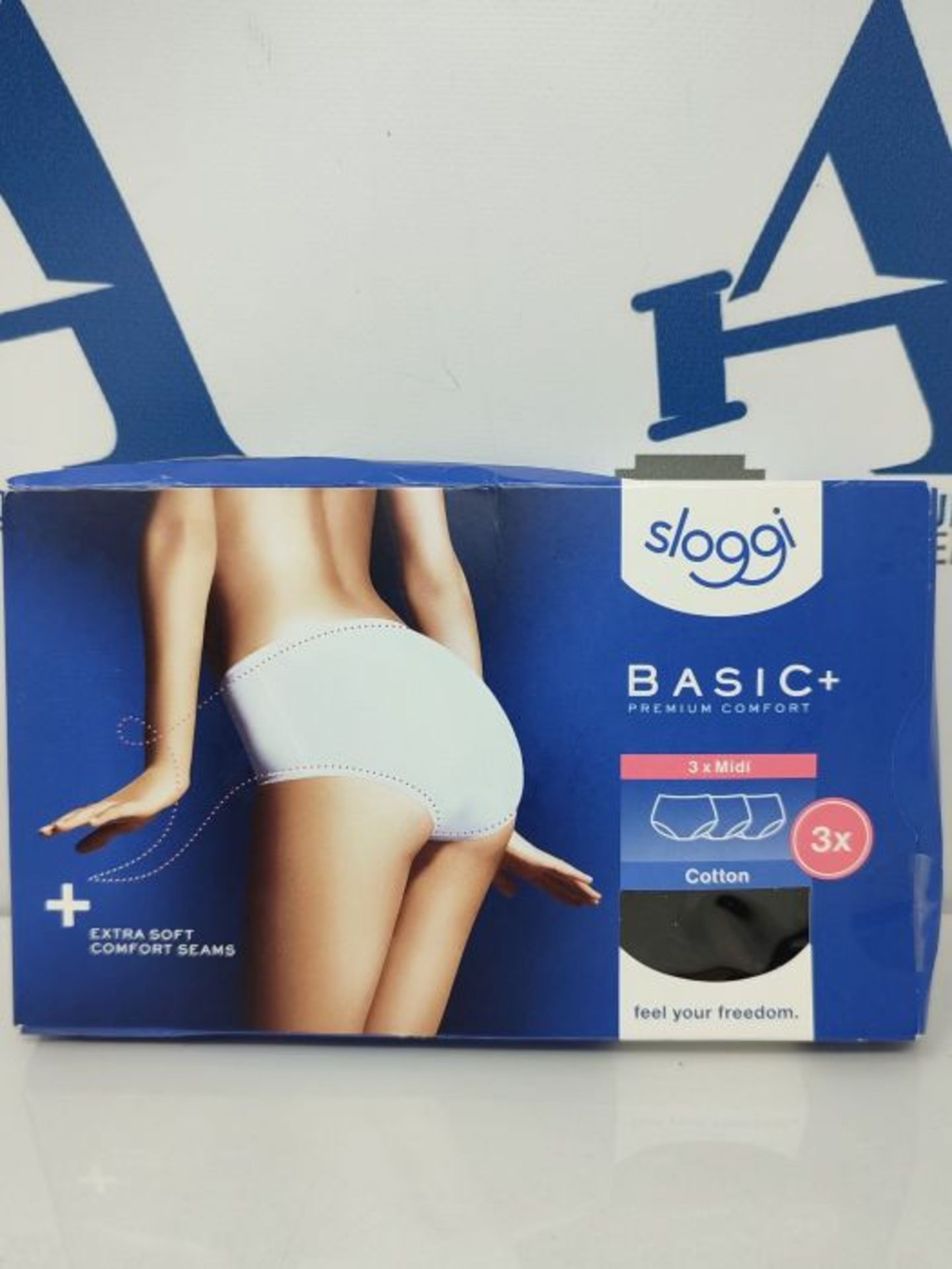 Sloggi Women's Basic+ Midi 3 Pack Brief, Black, 16 UK - Image 2 of 2