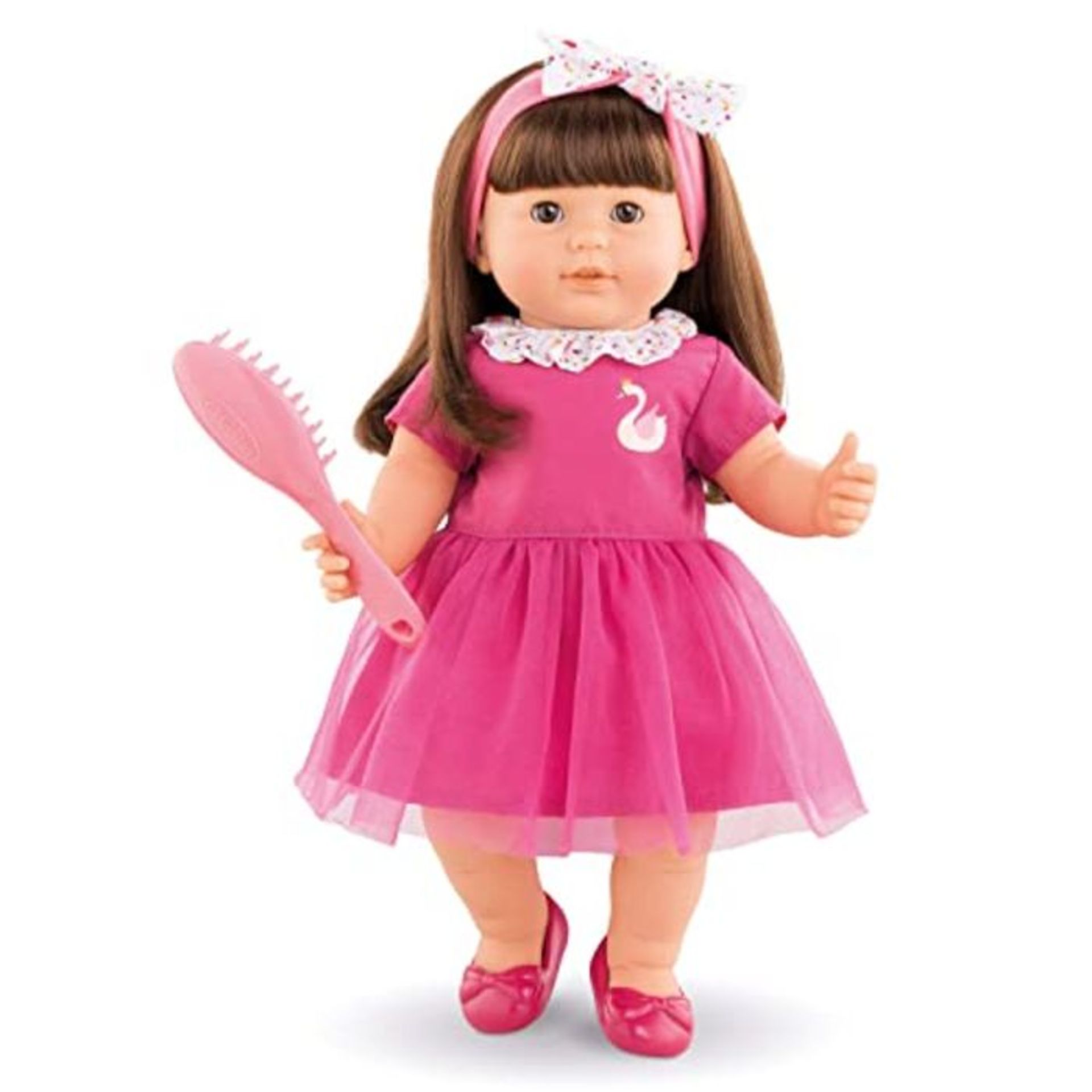 Corolle 9000130220 - Mon Grand Poupon Alice in Brunette 36 cm French Doll with Charm a