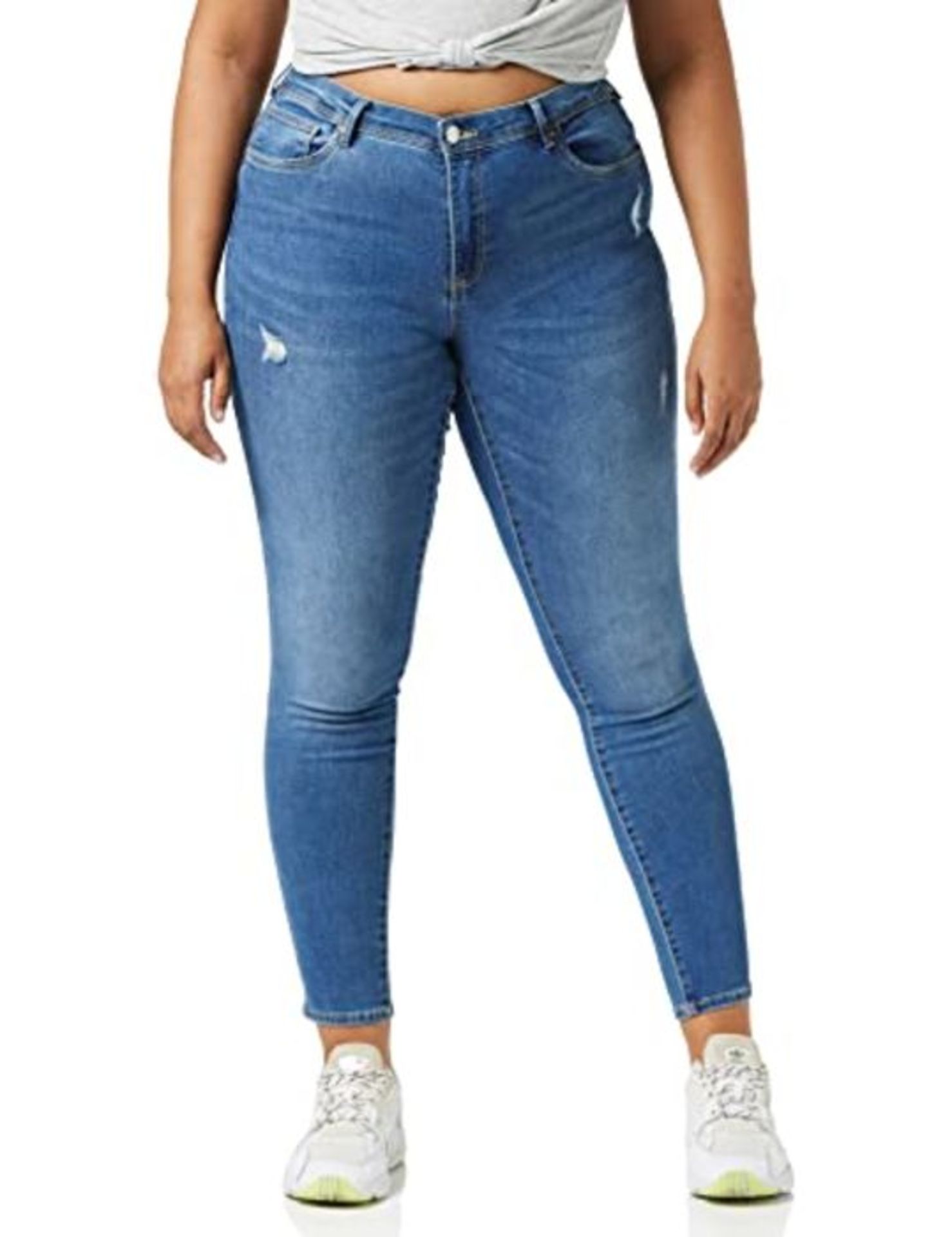 ONLY Women's Onlwauw Life Mid Skinny Fit Jeans, Medium Blue Denim, M / 30L