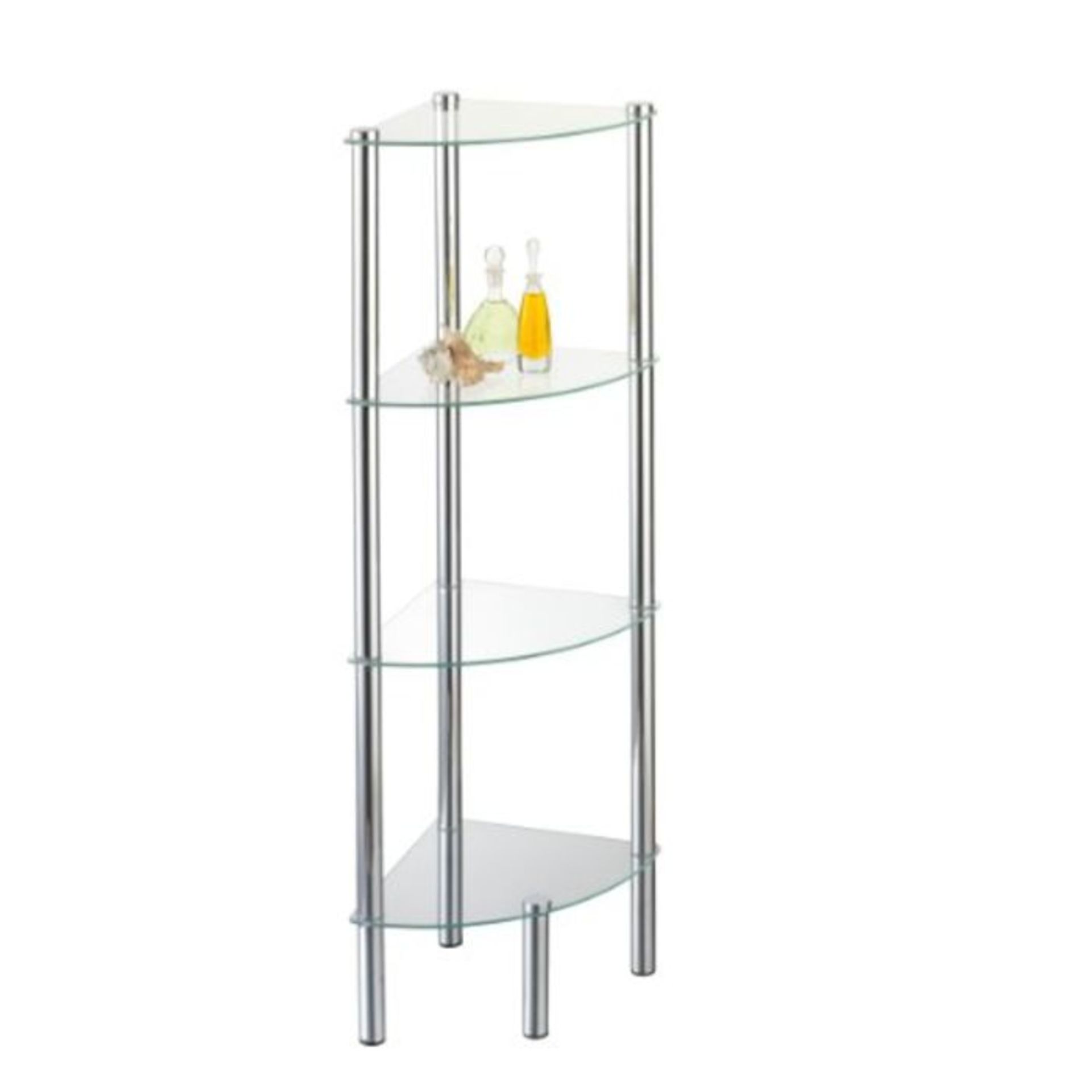 [INCOMPLETE] Axxentia Bad Solanio 282134 Standing Corner Shelf Rack Chrome-Plated 4 Gl