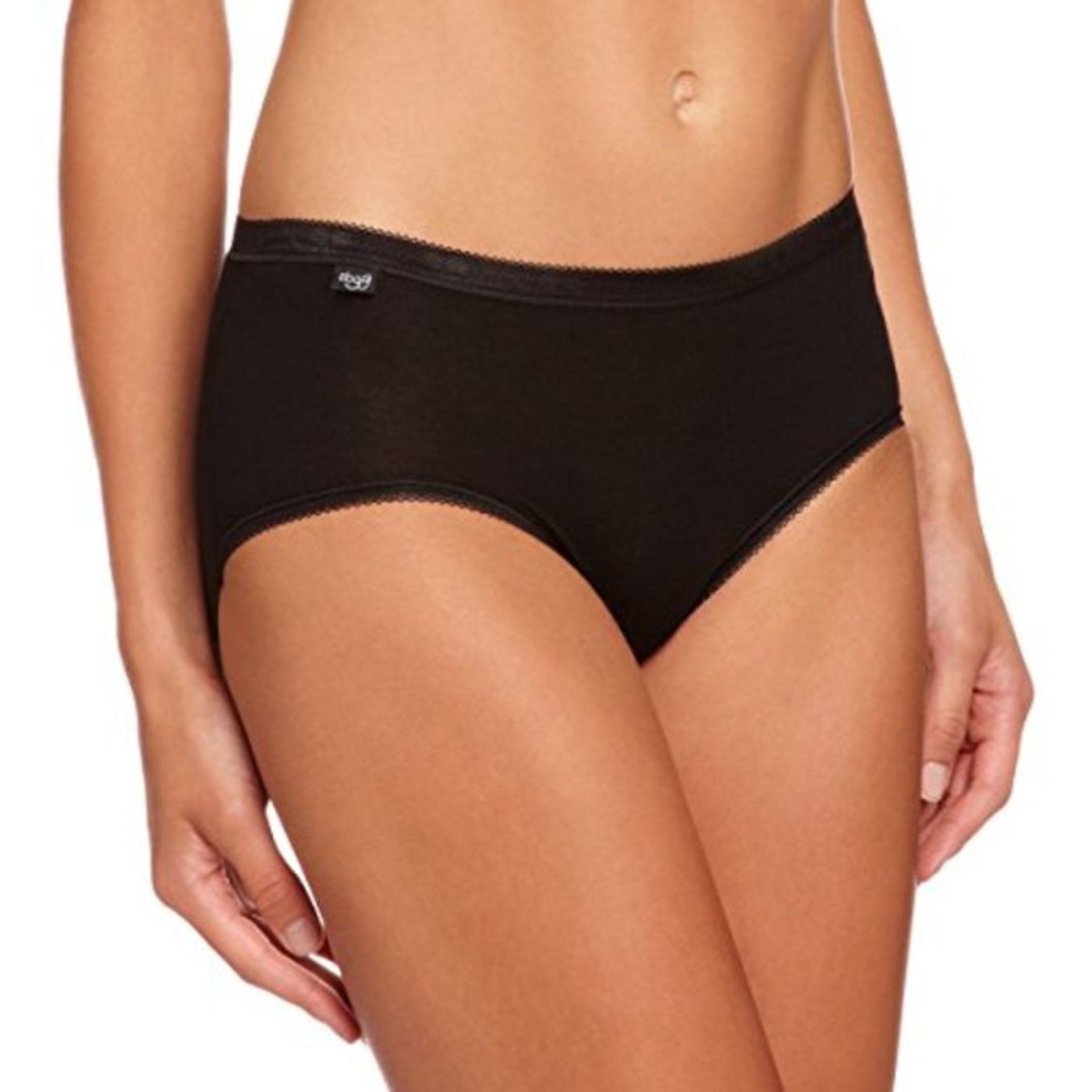 Sloggi Women's Basic+ Midi 3 Pack Brief, Black, 16 UK