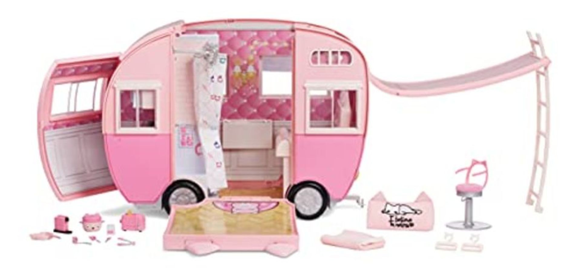 RRP £96.00 Na! Na! Na! Surprise Kitty-Cat Camper - Pink Camper Vehicle with Cat Ears & Tail - 7 P