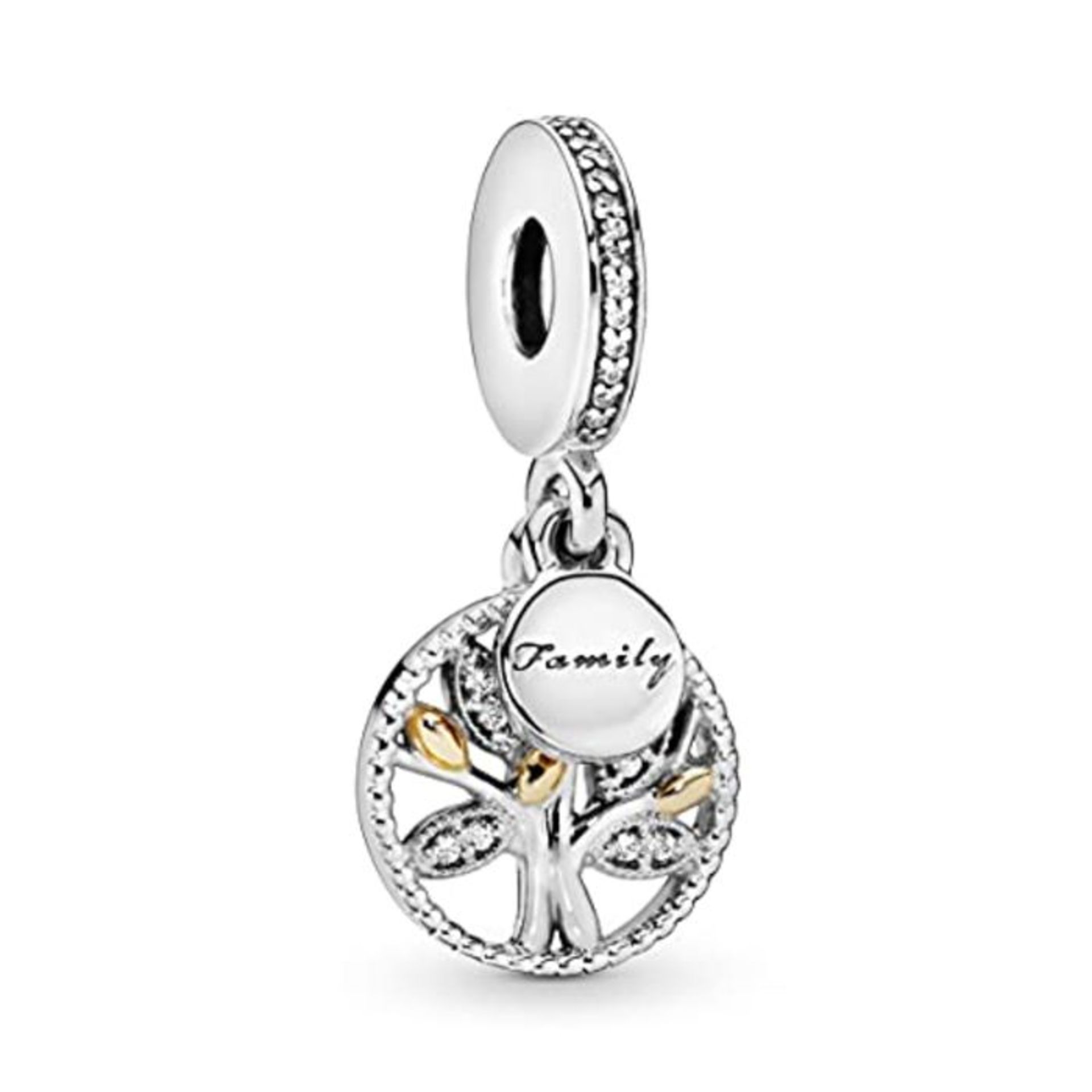 RRP £52.00 Pandora Bead Pendant Silver and Gold 791728CZ Female Family Tree zircons