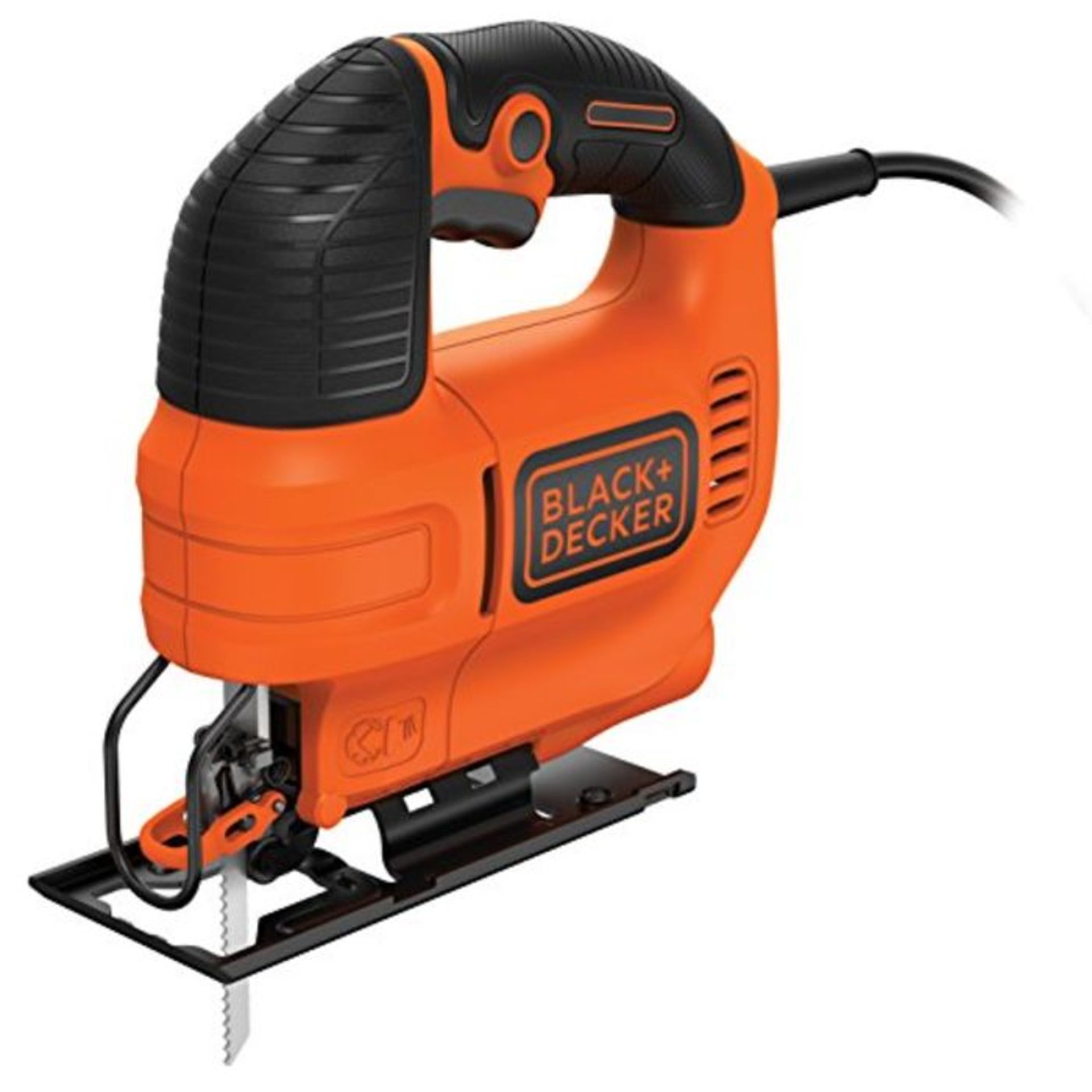 Black + Decker jigsaw, pendulum saw (520W, max. 70 mm cutting depth, with soft grip, S