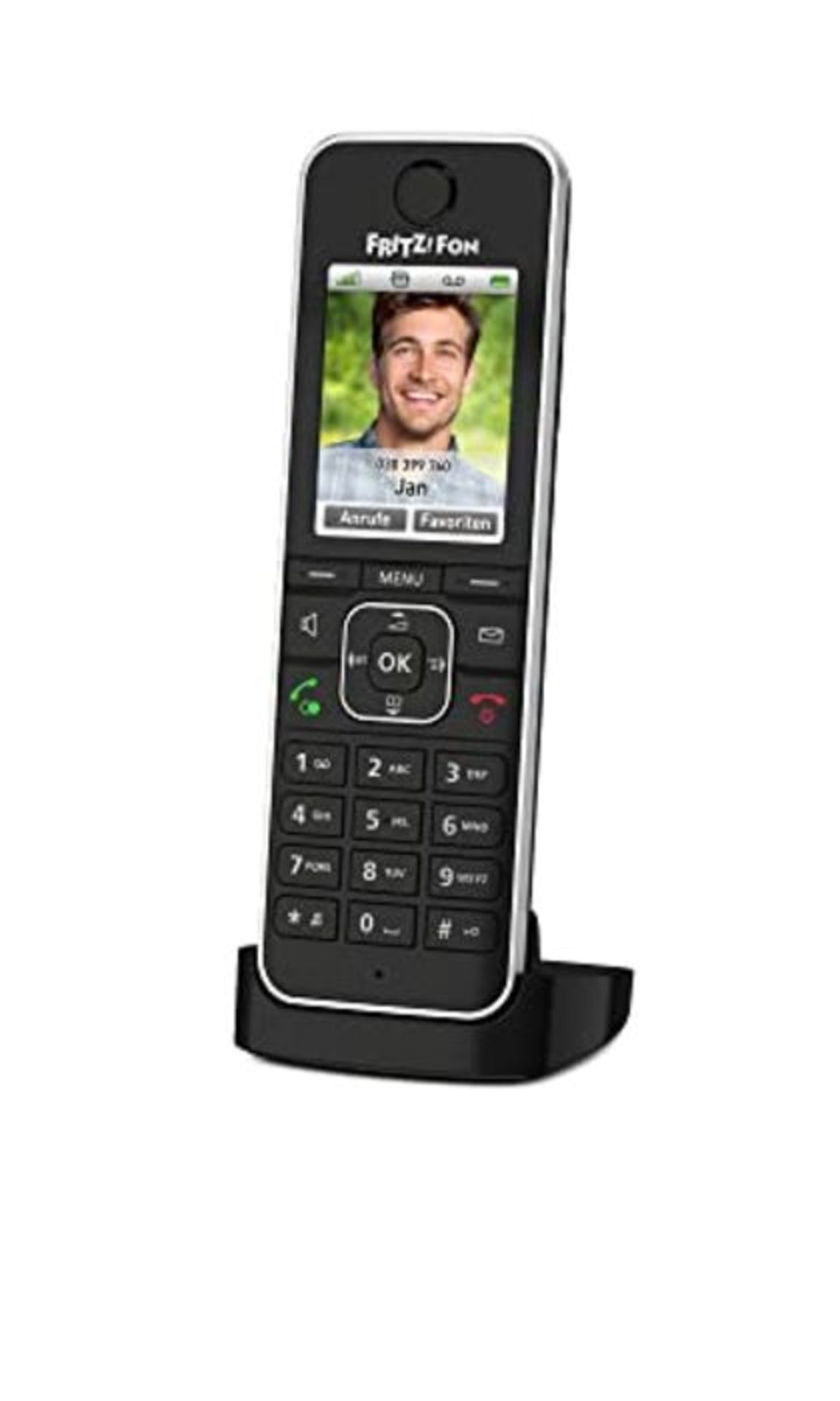 RRP £59.00 AVM FRITZ!Fon C6 Black DECT comfort telephone (high-quality color display, HD telephon