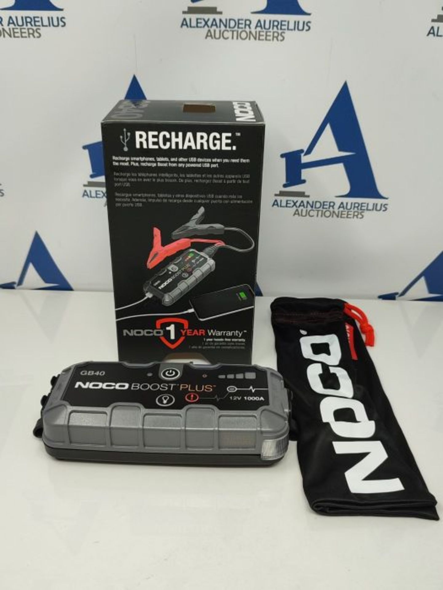 RRP £114.00 NOCO Boost Plus GB40 1000A 12V UltraSafe Portable Lithium Jump Starter, Car Battery Bo - Image 3 of 3