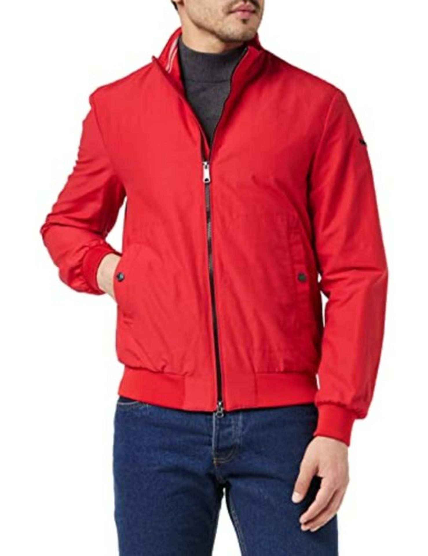 RRP £67.00 Geox Herren M Vincit Bomber JKT I Bomberjacke, Rot (Flame Red F7187), 46