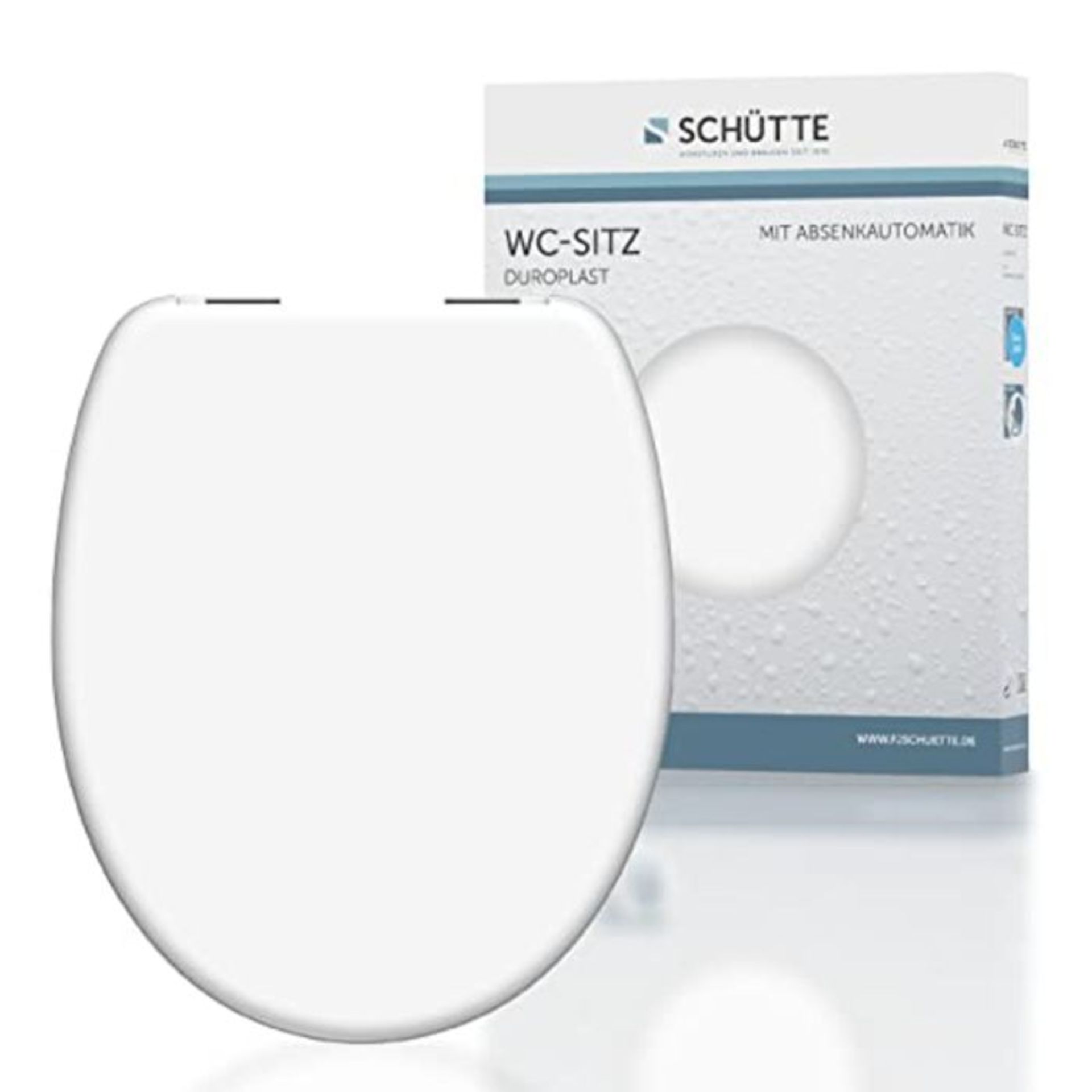 Schütte Weiß 82100 Duroplast Soft-Close Mechanism, Suitable for All Standard Bowls,