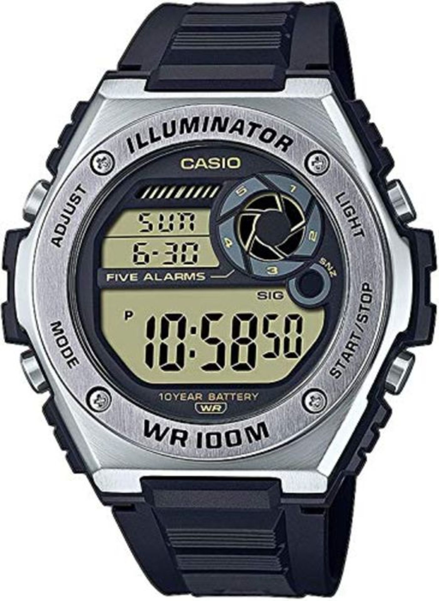 Casio Men Digital Quartz Watch with Plastic Strap MWD-100H-9AVEF