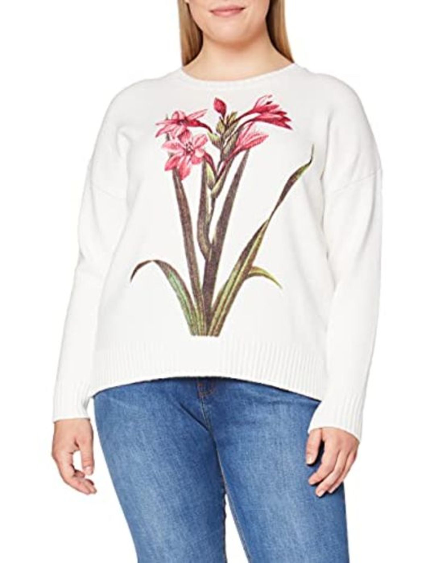 RRP £118.00 Desigual Women's JERS_YASPER Pullover Sweater, White, M