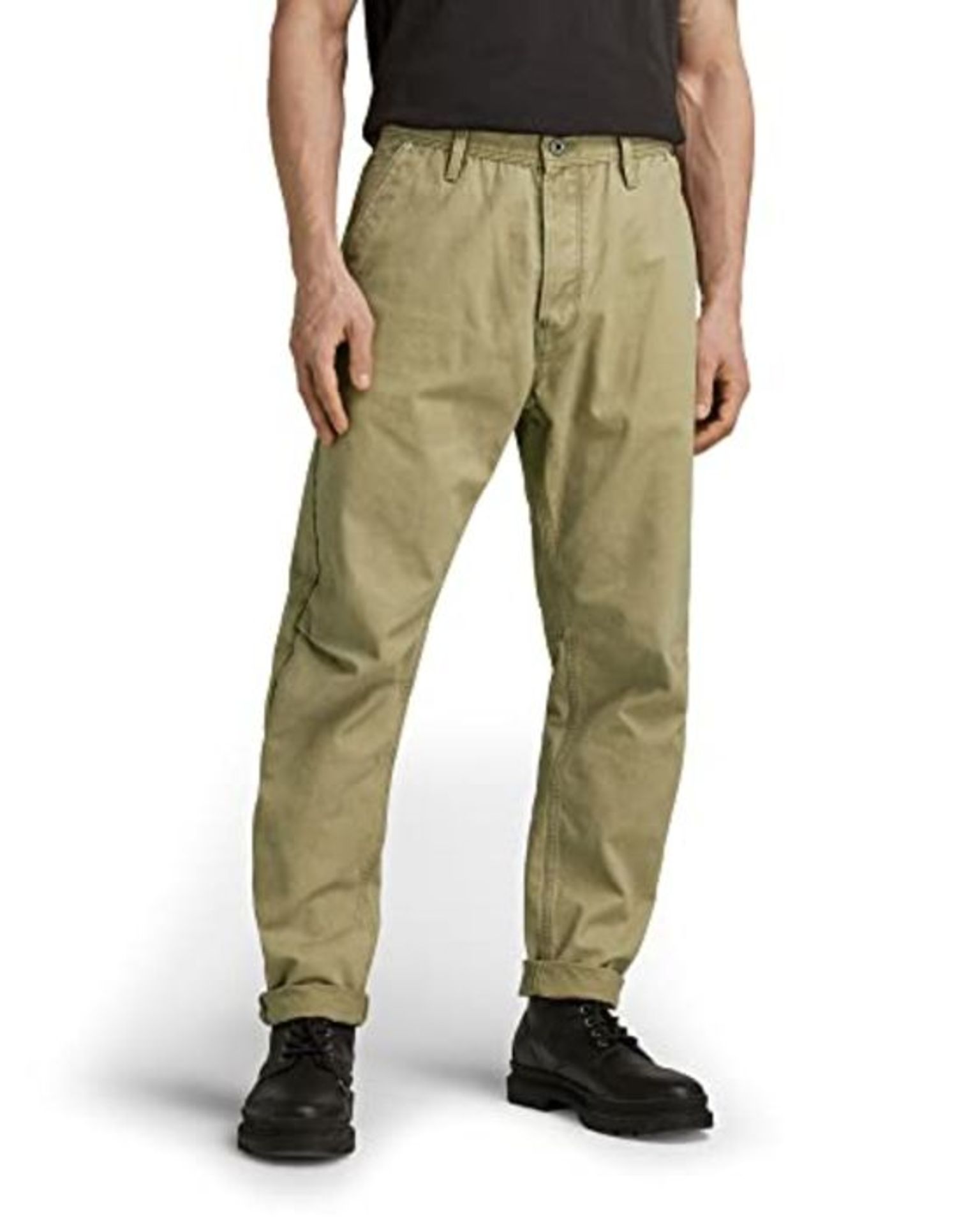 G-STAR RAW, Mens Grip 3D Relaxed Tapered Pants, Green (lt moss C961-B249), 32W / 34L