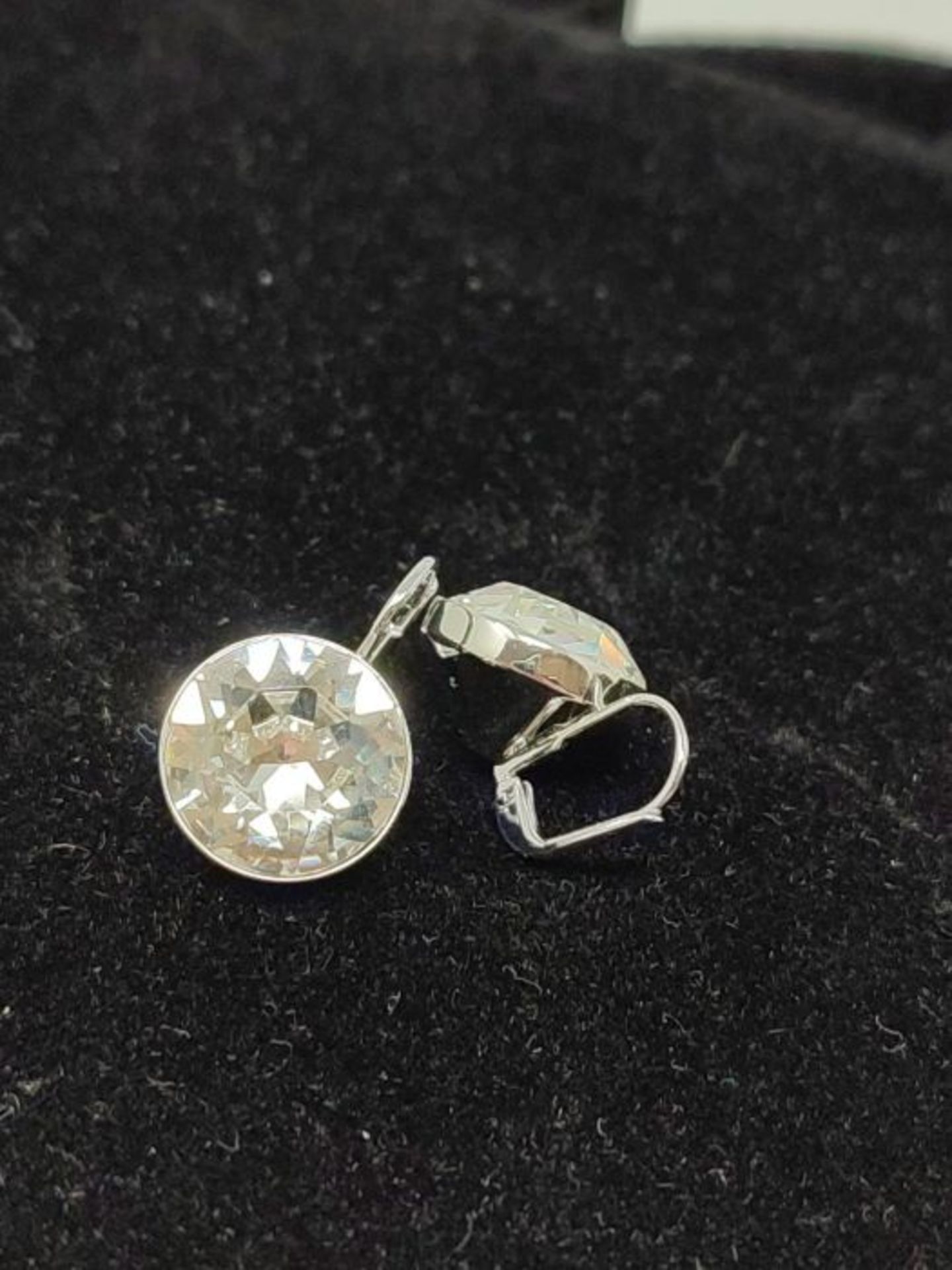 RRP £85.00 [CRACKED] Swarovski Bella Drop Pierced Earrings with Clear Crystals and Rhodium Plated - Image 2 of 2