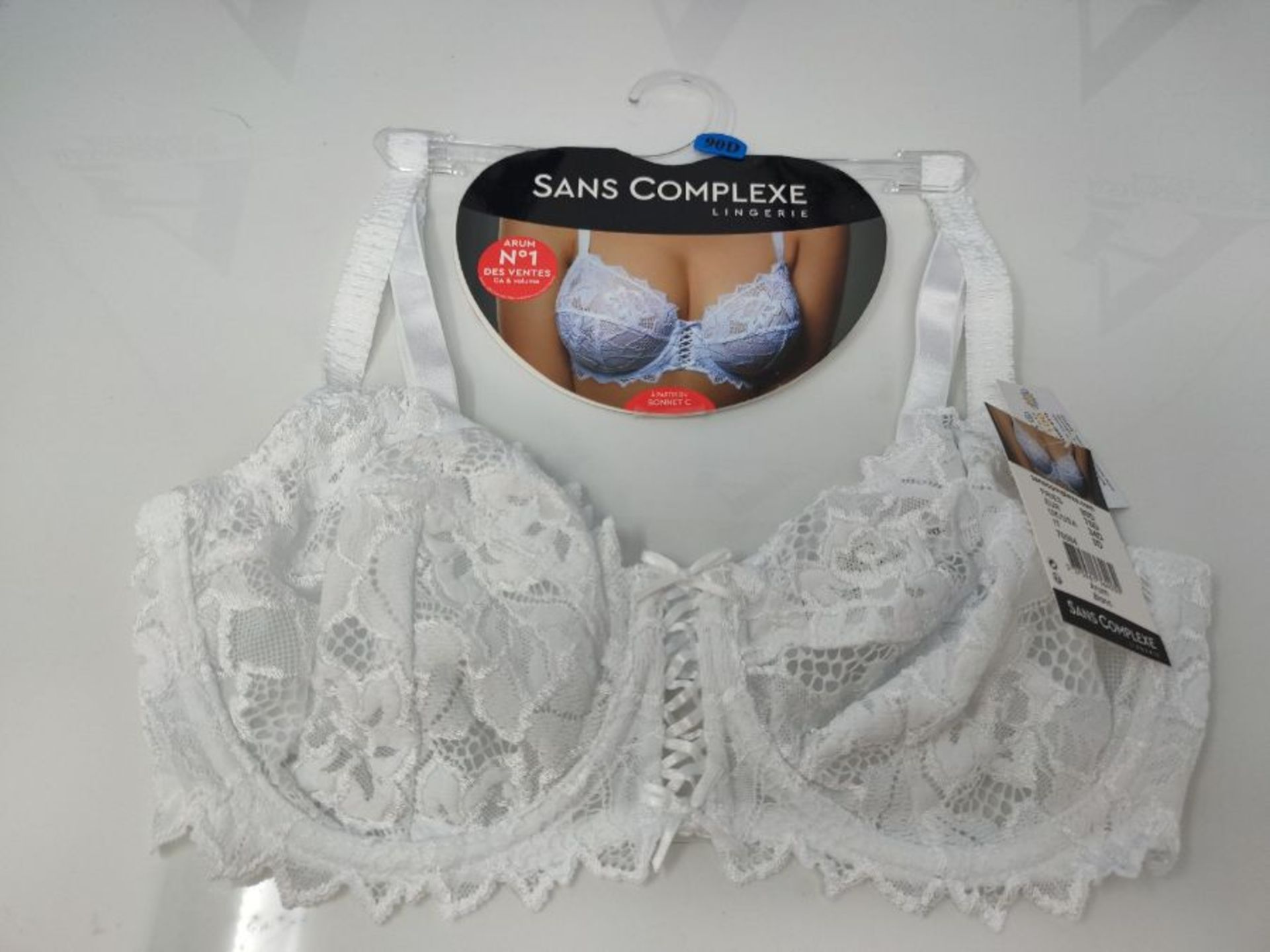 Sans complexe Women's Plain or unicolor Push-Up , White - White, 34D (Manufacturer Siz - Image 2 of 2