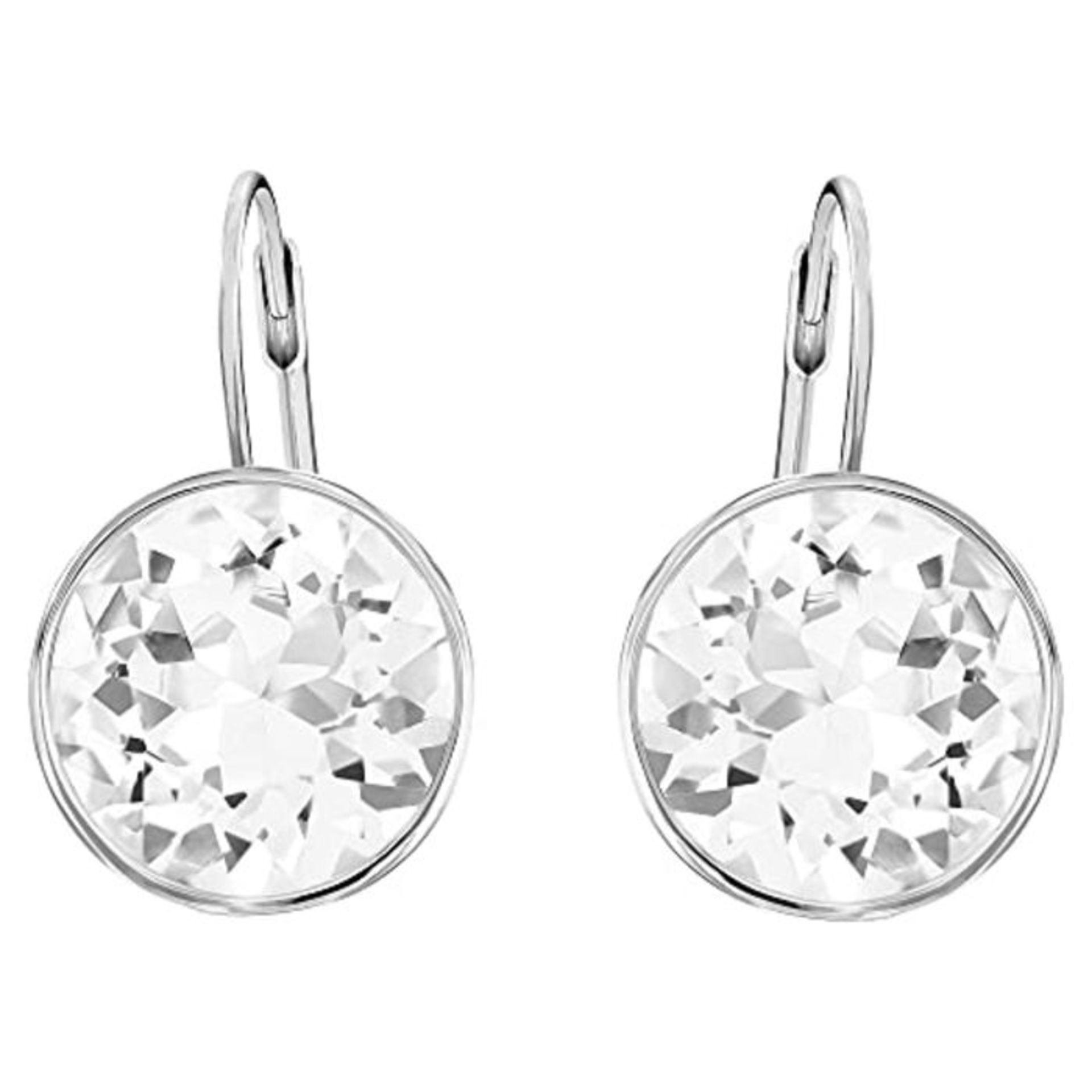 RRP £85.00 [CRACKED] Swarovski Bella Drop Pierced Earrings with Clear Crystals and Rhodium Plated