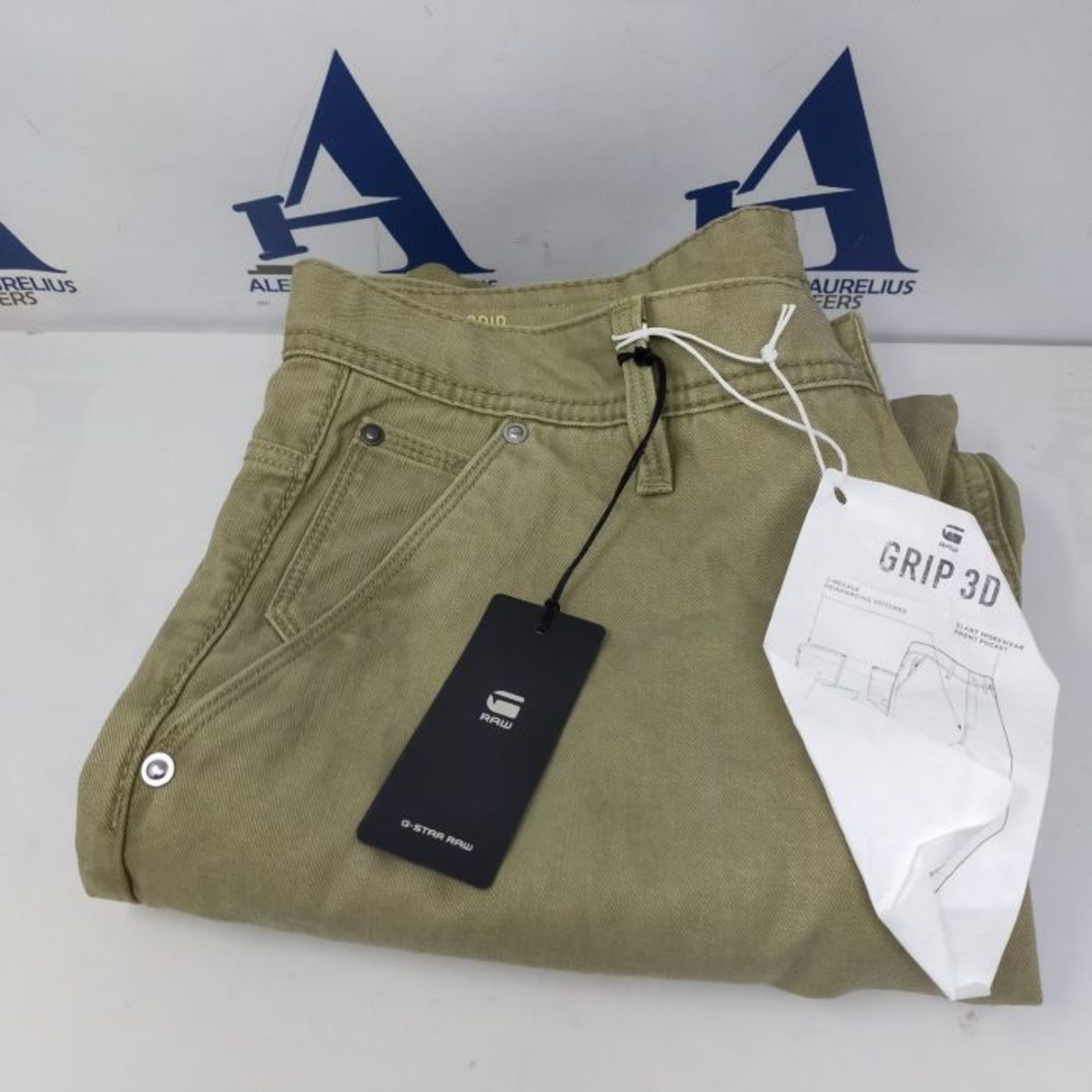 G-STAR RAW, Mens Grip 3D Relaxed Tapered Pants, Green (lt moss C961-B249), 32W / 34L - Image 2 of 2