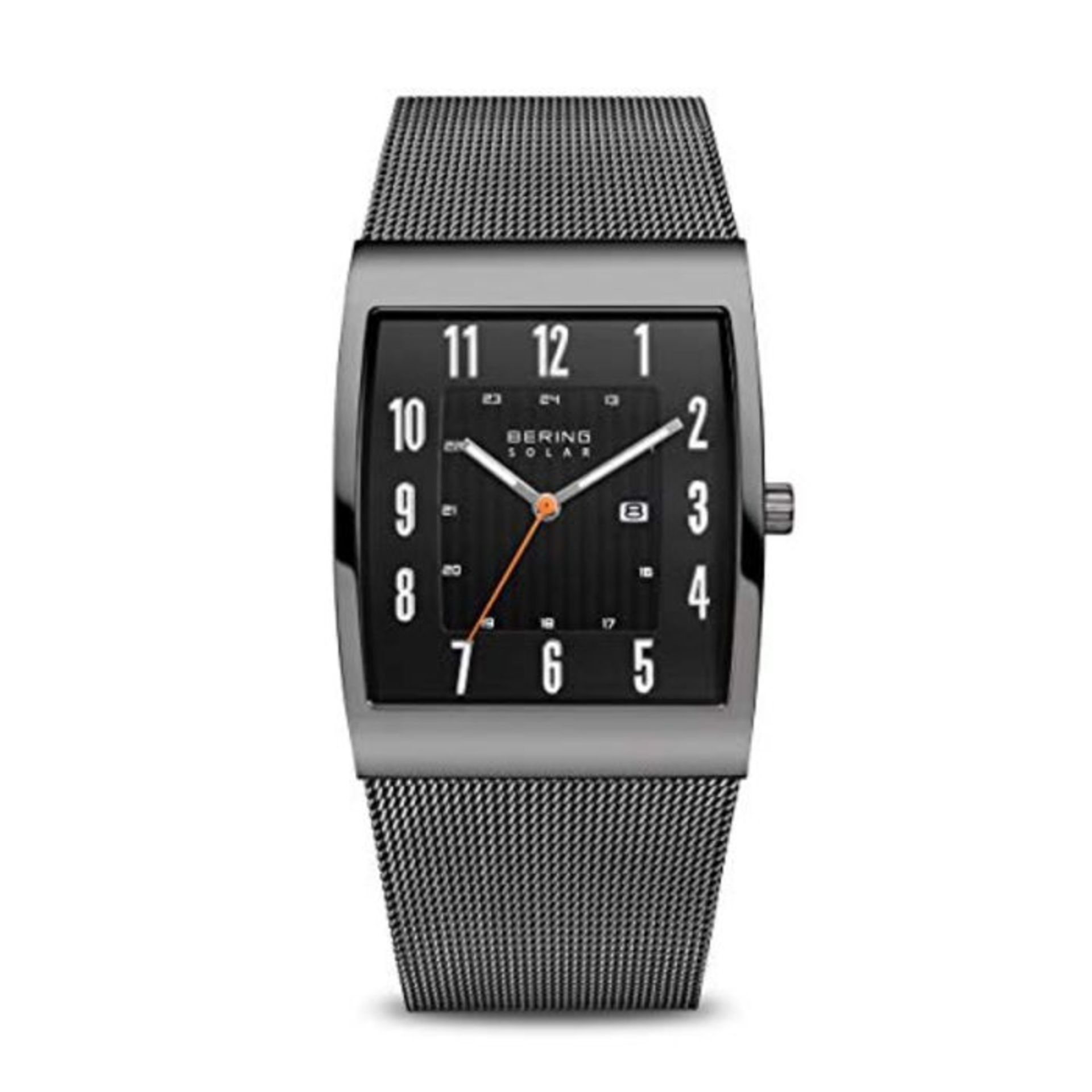 RRP £148.00 BERING Men's Analog Solar Collection wristwatch with stainless steel bracelet and sapp