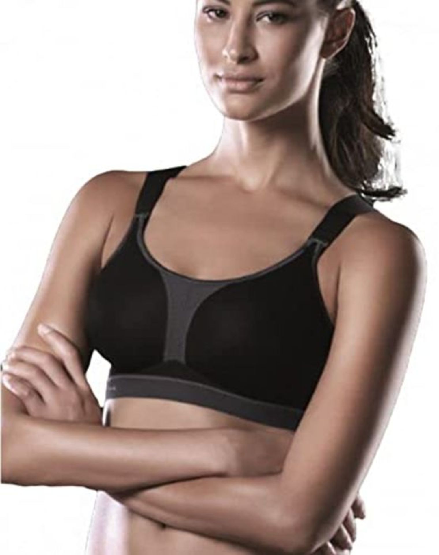 RRP £58.00 Anita Sport-BH X-Back 5537, 85 B, schwarz/anthrazit