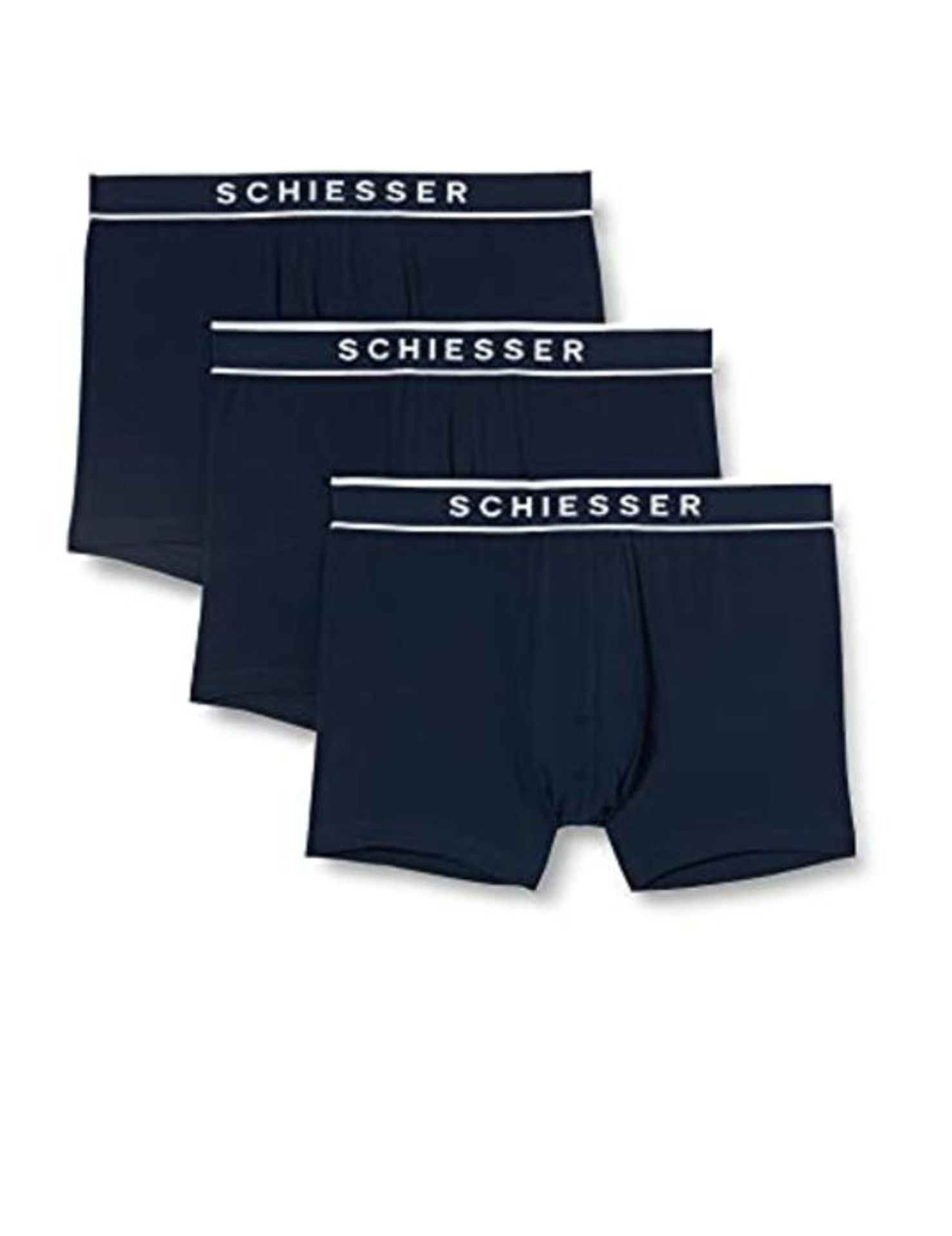 Schiesser Men's 95/5 Organic Cotton 3er Pack Boxershorts Boxer Shorts, darkblue, L