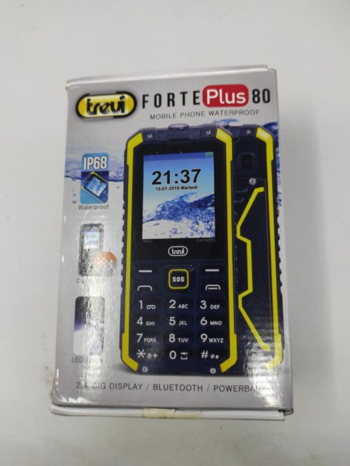 Trevi FORTE PLUS 80 Telefono Cellulare Antiurto da Lavoro, Impermeabile IP68, Tasto SO