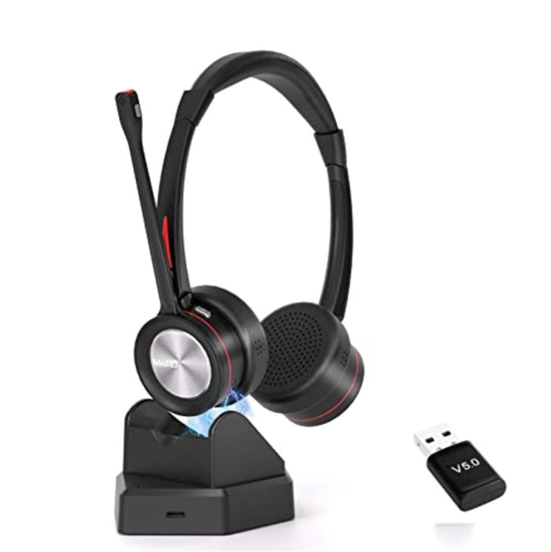 Mairdi Wireless Headset mit Mikrofon Noise Canceling, Stereo Bluetooth 5.0 Headset mit