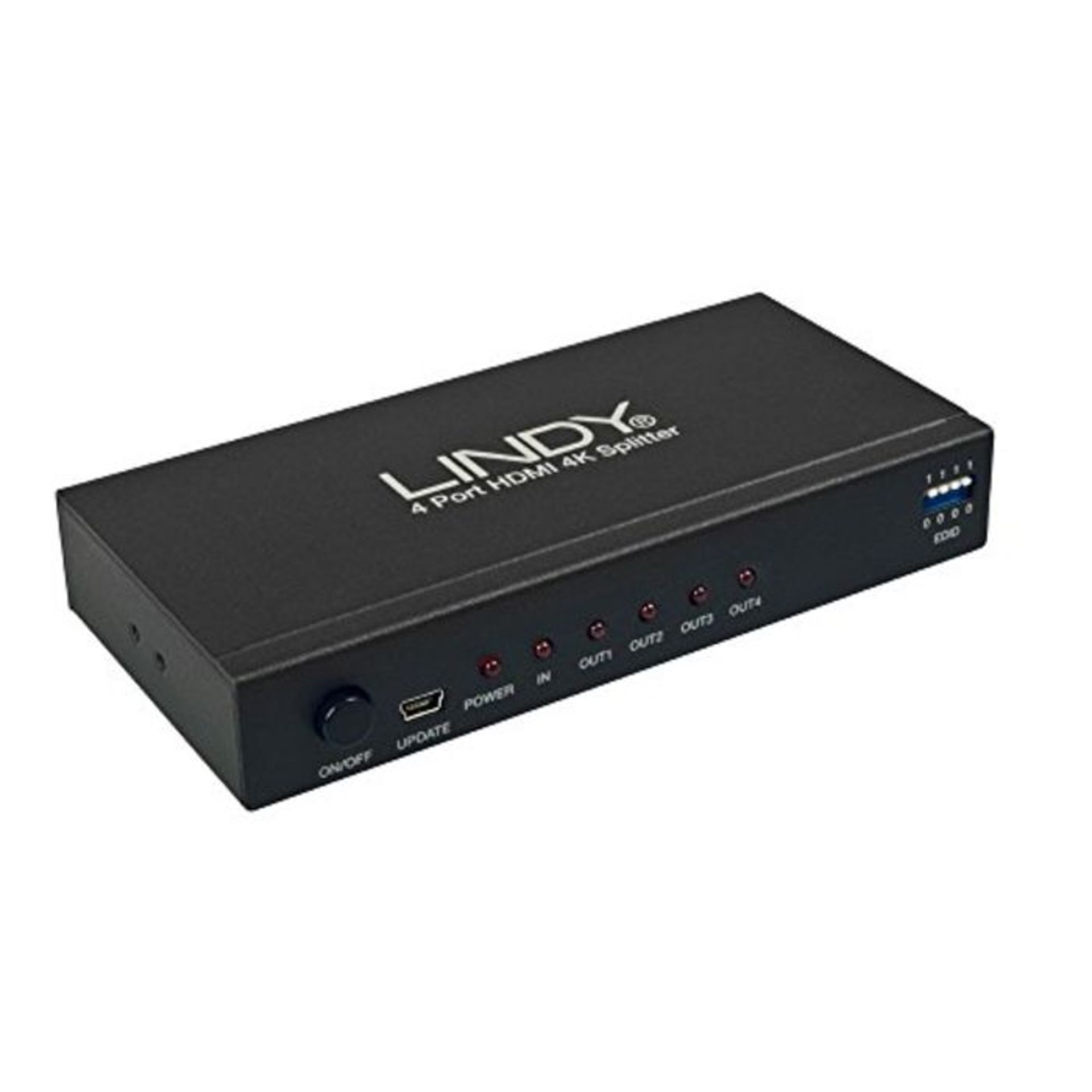 Lindy HDMI 4K Splitter 4 Port 3D, 2160p30 Kompakter Splitter, verteilt EIN HDMI-Signal