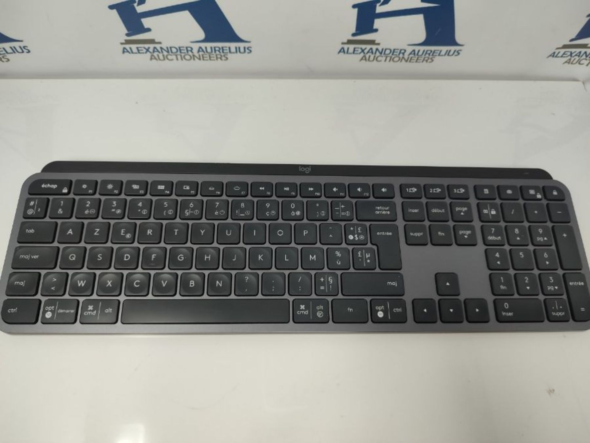 RRP £111.00 Logitech MX Keys Advanced Illuminated Wireless Keyboard, AZERTY French Layout - Graphi - Image 2 of 2