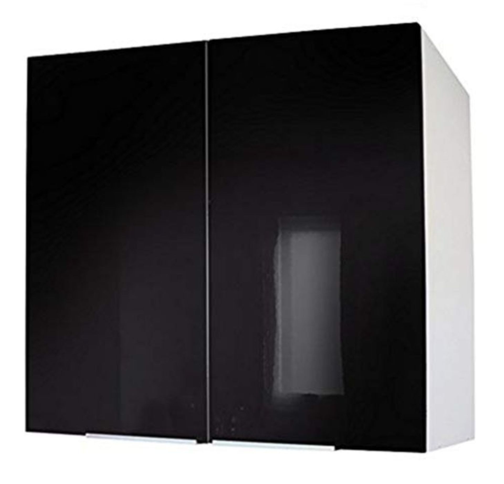 RRP £99.00 Berlioz Creations CP8HN 2 door kitchen wall cabinet High Gloss Black 80 x 34 x 70 cm