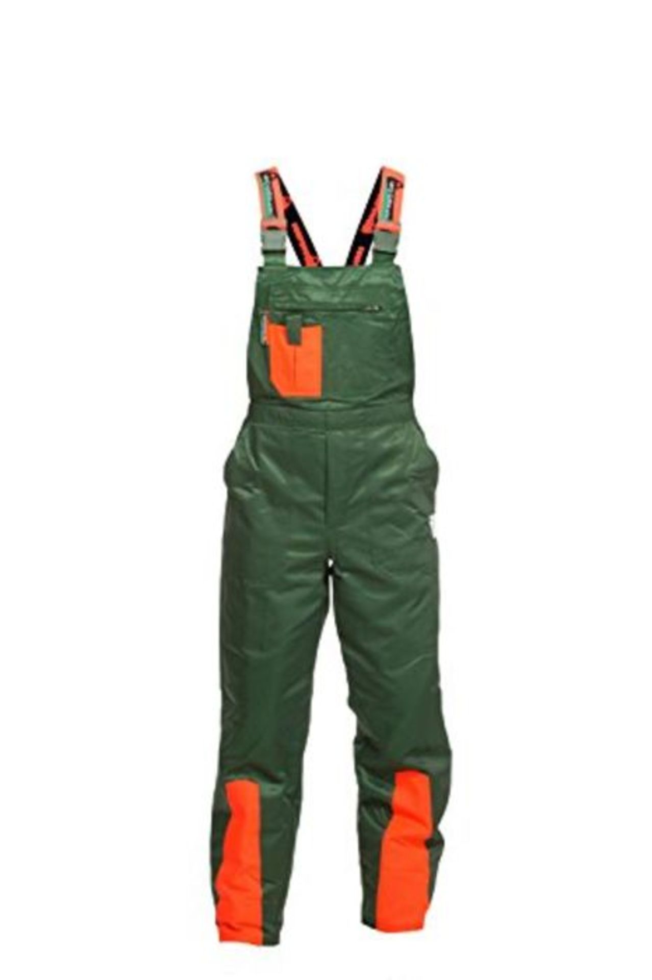 RRP £71.00 Cut protection trousers class 1, forest trousers, WOODSafe, KWF-tested, green/orange,