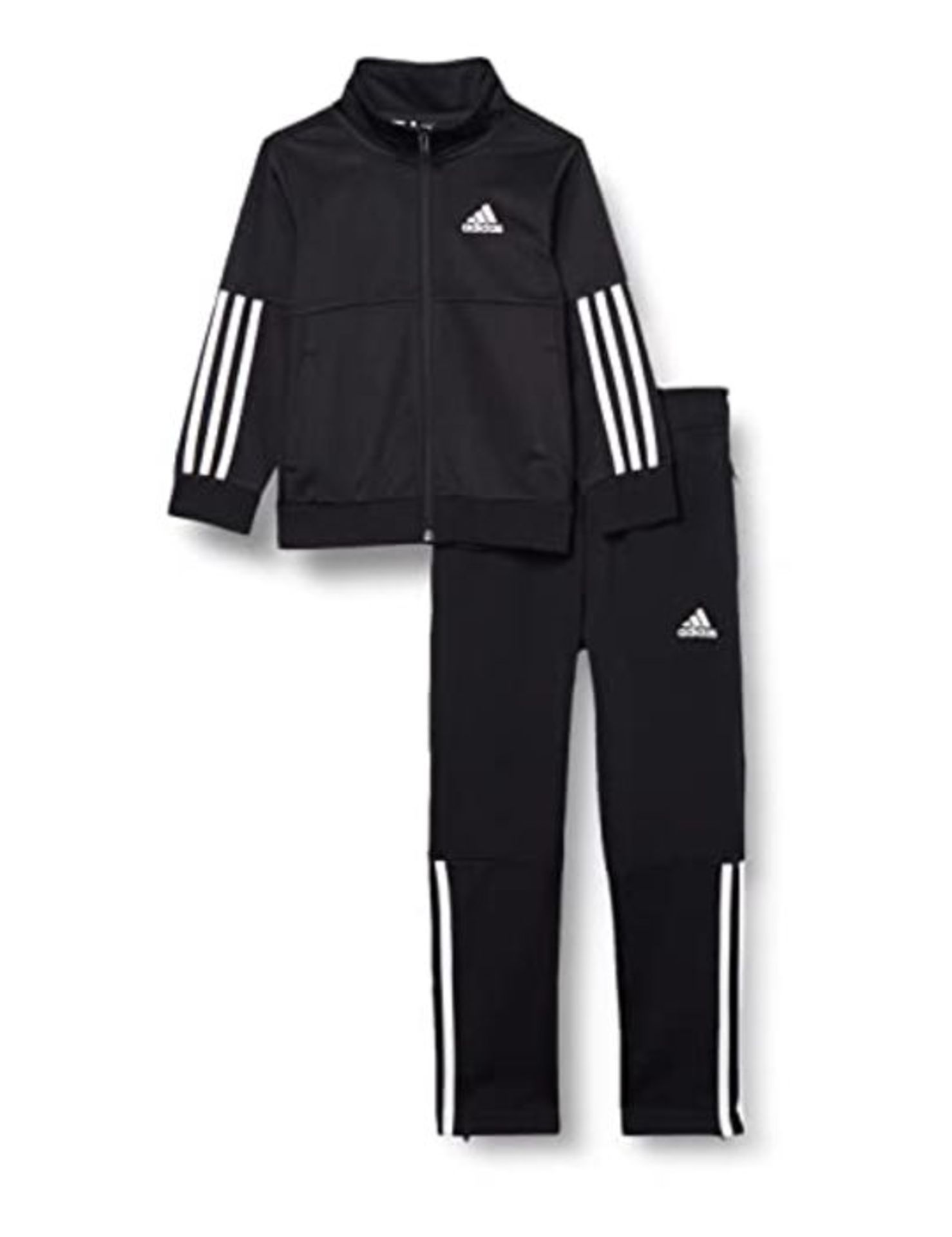 RRP £56.00 adidas Boy's B Team Gym Suit, Top:black/White Bottom:black/White, 10 Years UK