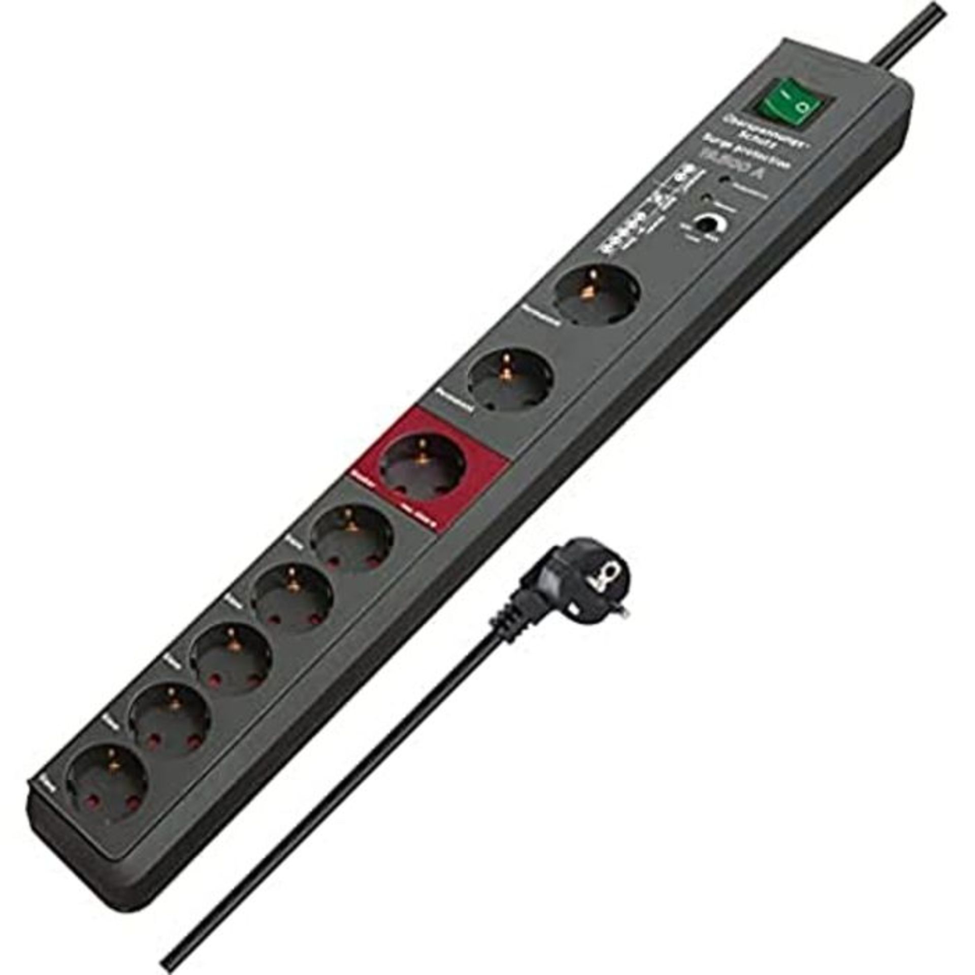 Brennenstuhl Secure-Tec, 6-pin power strip with surge protection and master/slave func