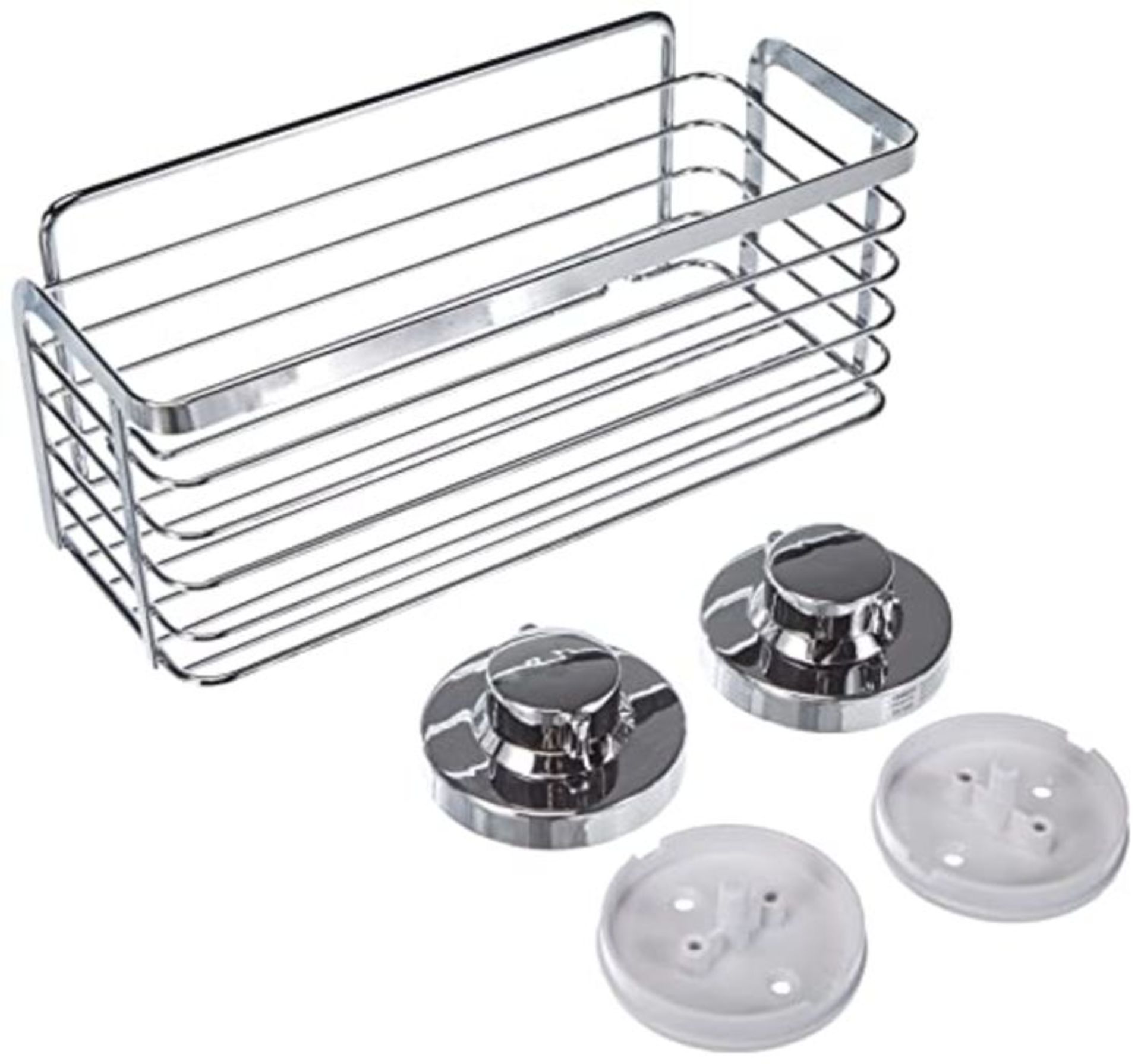 Cornat Shower Basket 3 in 1 Wall Mounted 3 Different Mounting Options with Suction Cup