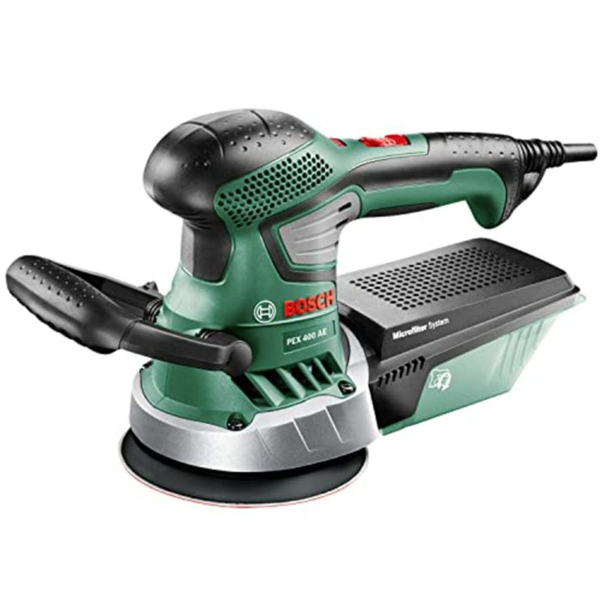 RRP £115.00 Bosch Home and Garden Exzenterschleifer incl. suitcase 350W PEX 400 AE 06033A4000 Ø 1