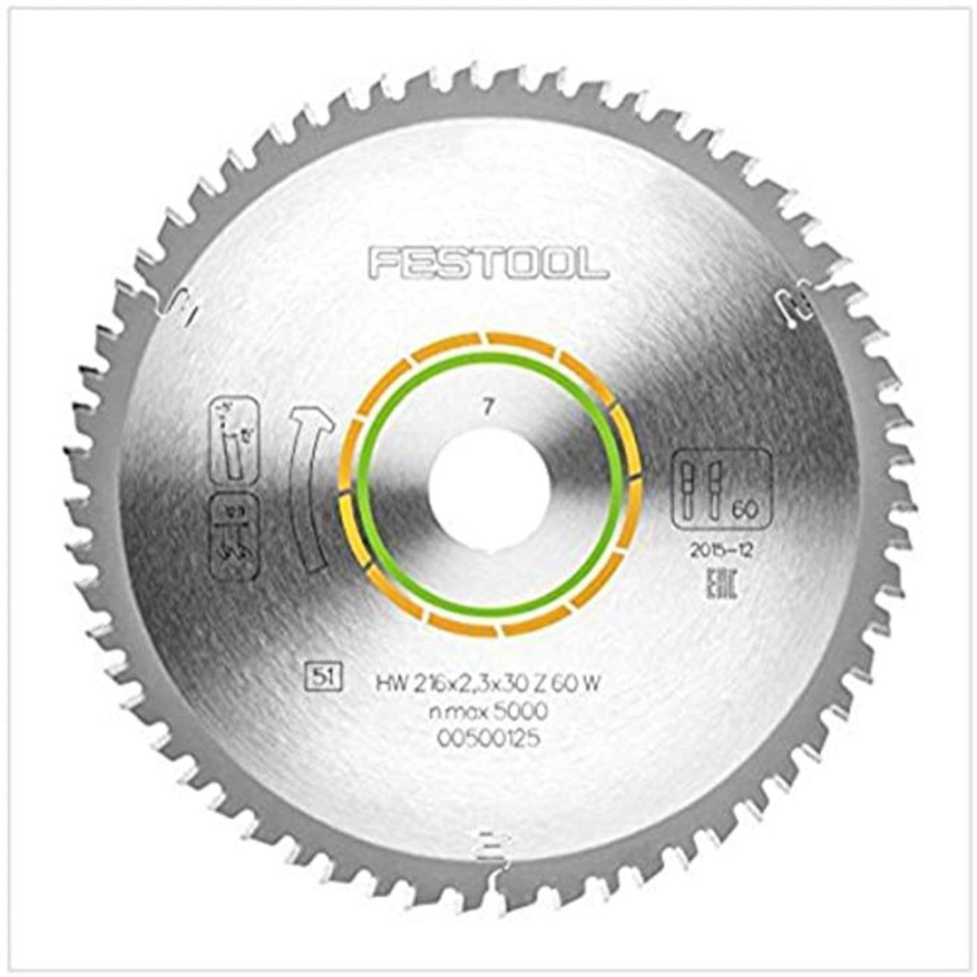 RRP£77.00 Festool 500125 Fine Tooth Saw Blade 216x2,3x30 W60, Multi-Colour