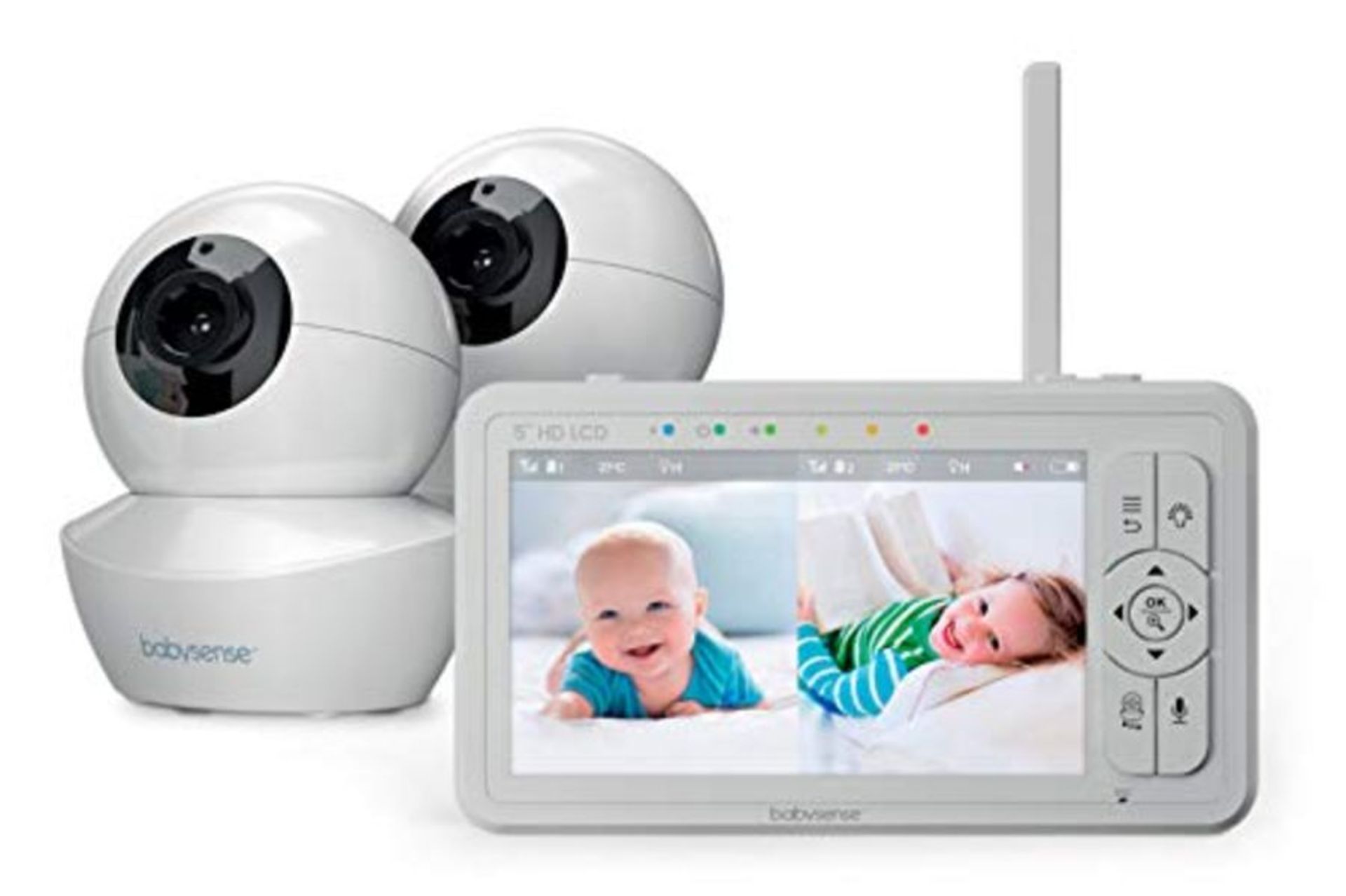 RRP£153.00 Babysense 5" HD Split-Screen Baby Monitor, Video Baby Monitor with Camera and Audio, T