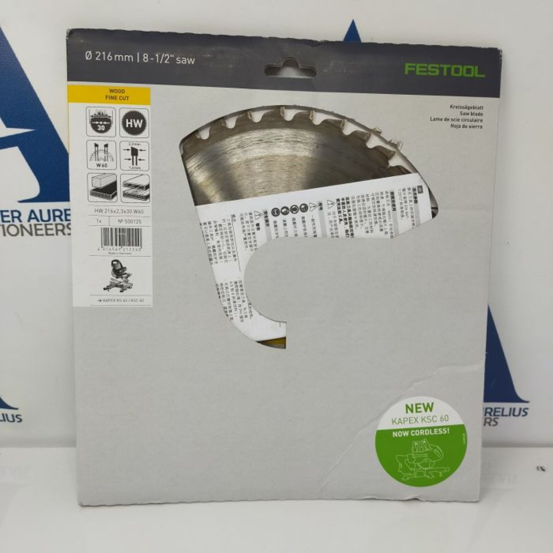 RRP£77.00 Festool 500125 Fine Tooth Saw Blade 216x2,3x30 W60, Multi-Colour - Image 3 of 3