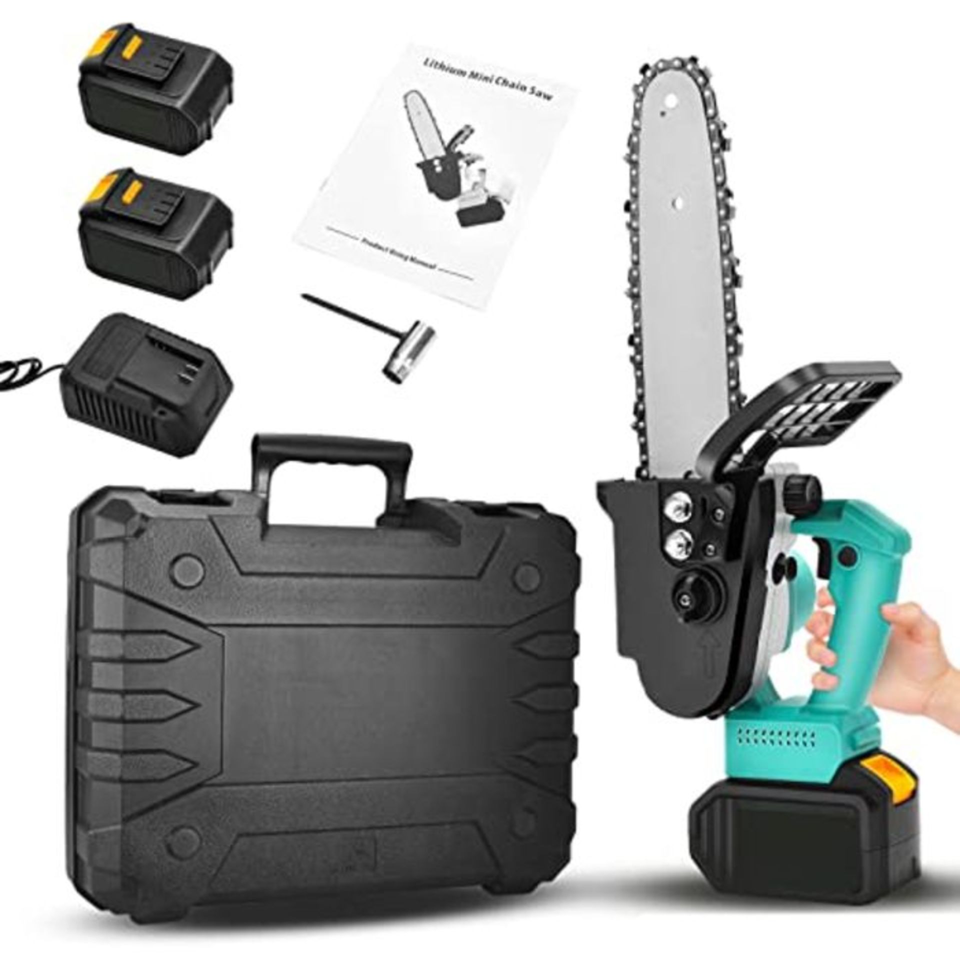 RRP£122.00 Electric Chainsaw Cordless, TTLIFE 12Inches 21V 5Ah Cordless Chainsaw with 2 Rechargea