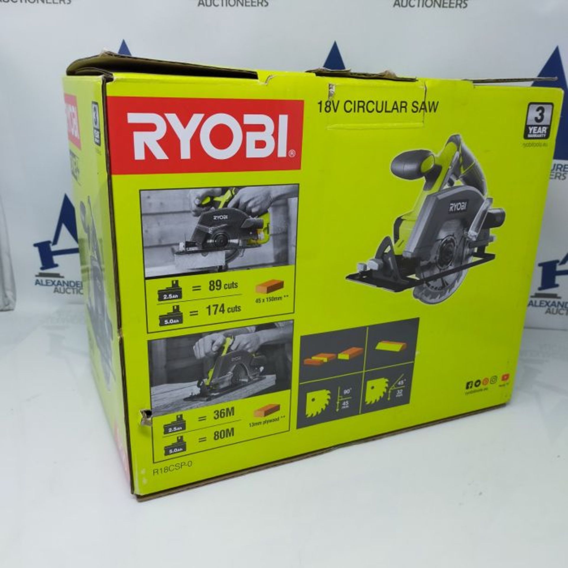 RRP£70.00 Ryobi R18CSP-0 18V ONE+ Cordless 150mm Circular Saw (Bare Tool), Yellow - Image 3 of 3