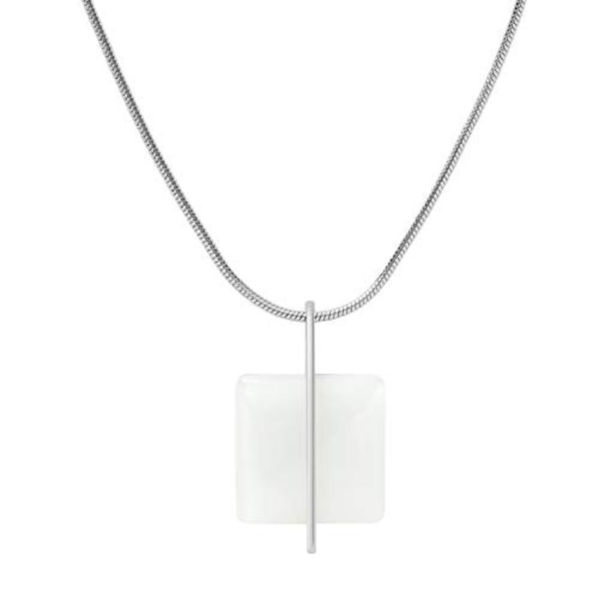 [CRACKED] Skagen Women's Sea Glass Silver-Tone Stainless Steel Necklace - SKJ1388040