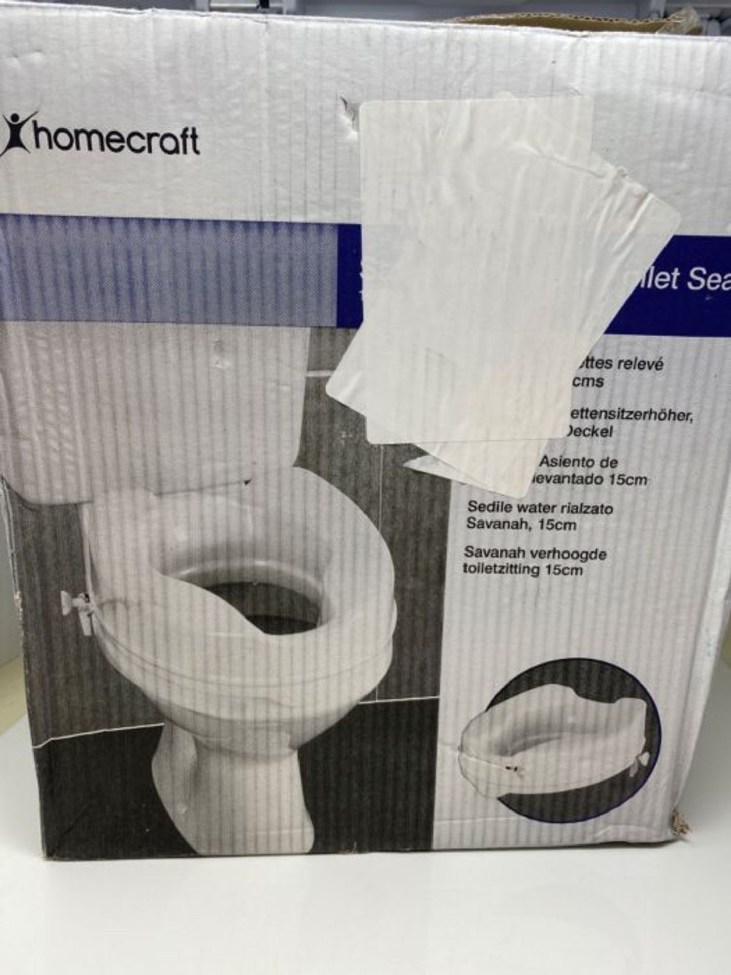 Homecraft Savanah Raised Toilet Seat, 15cm(6") High Elevated Toilet Seat Locks Onto To - Image 2 of 3