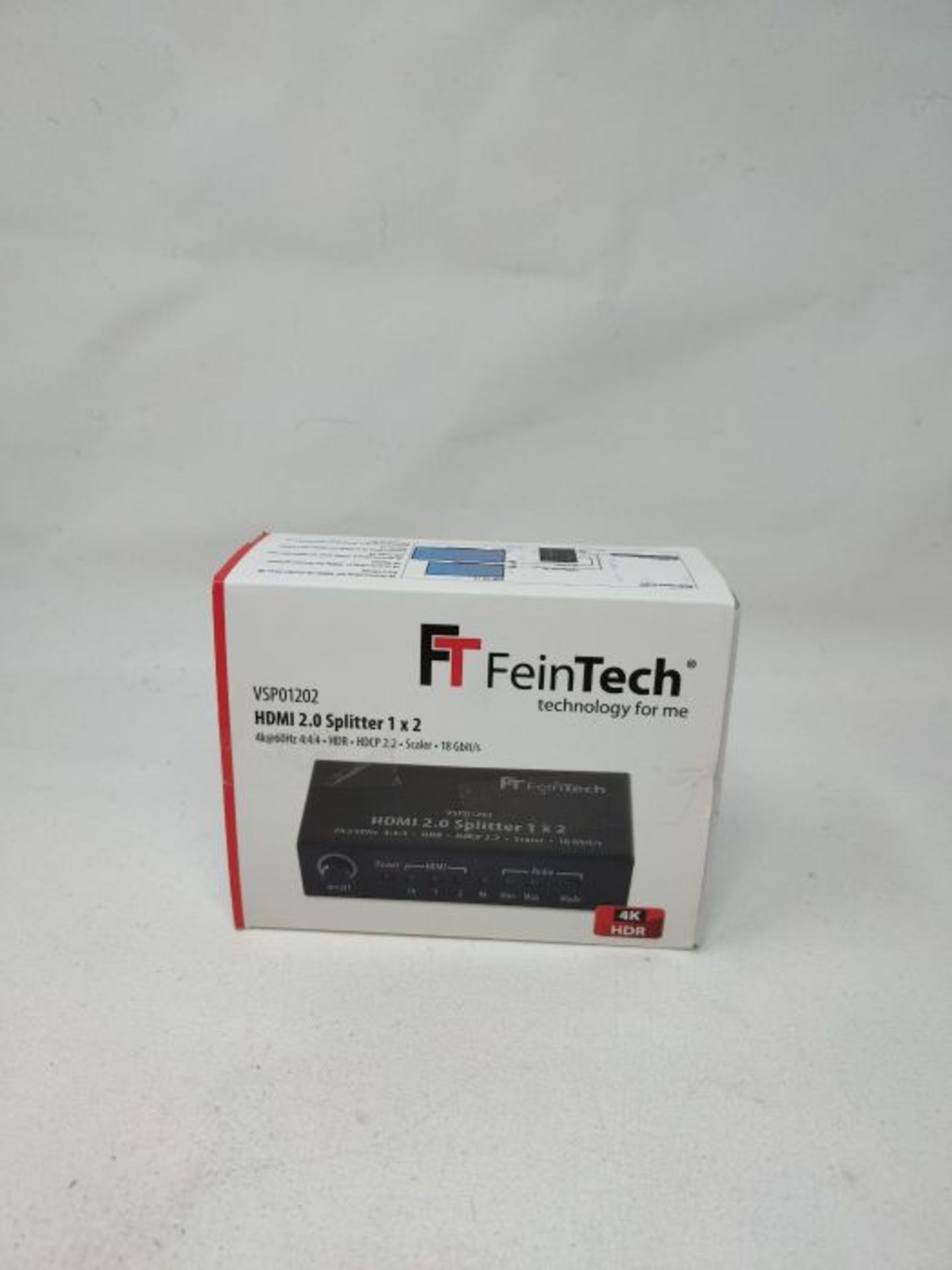 FeinTech VSP01202 HDMI 2.0 Splitter 1x2 mit 4K HDR Down-Scaler Audio-EDID Schwarz - Image 2 of 3