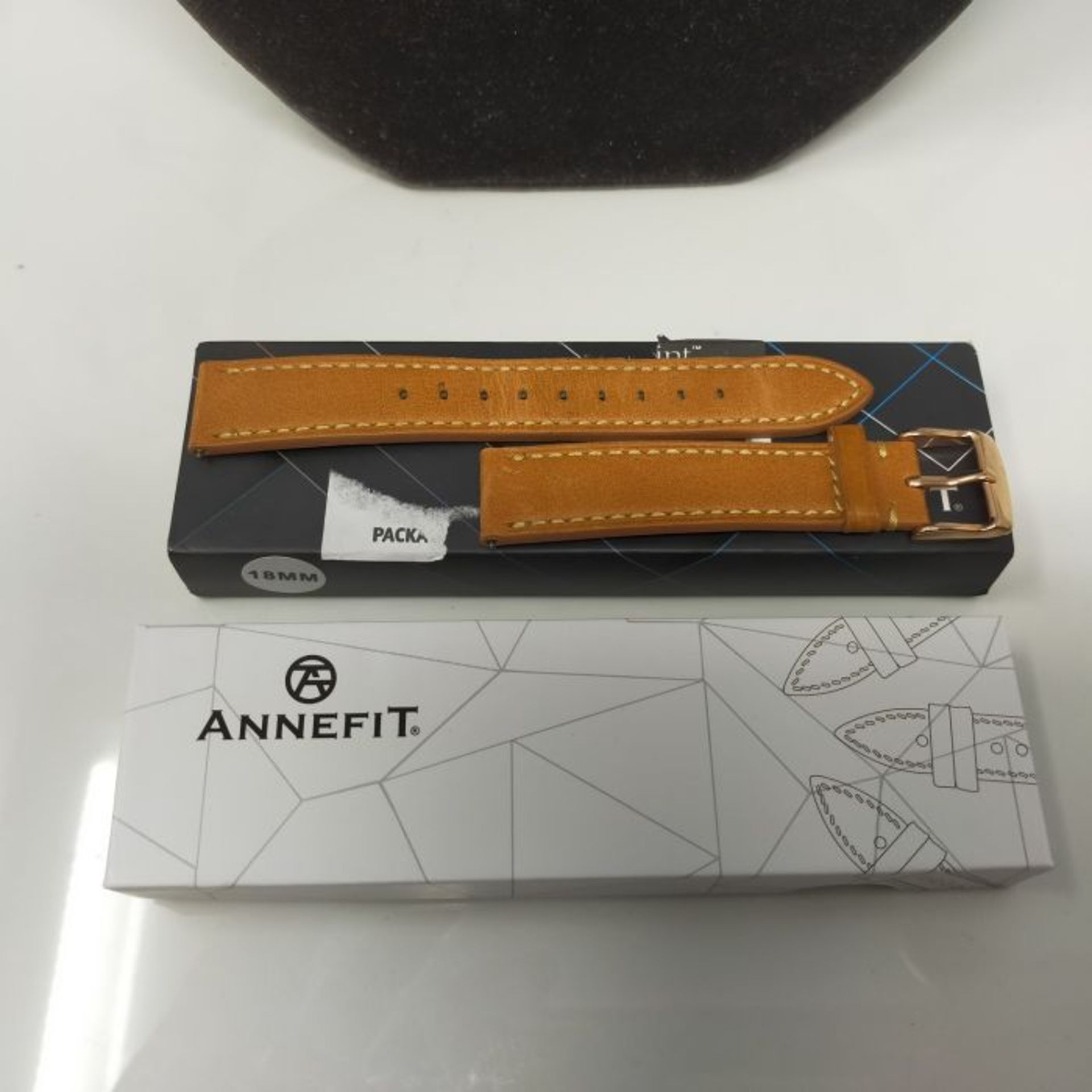 ANNEFIT Watch Straps 18mm with Rose Gold Buckle - Classic Oil Wax Leather Quick Releas - Image 2 of 2