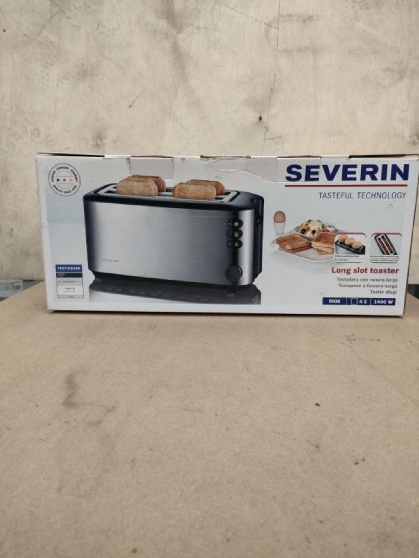 Severin AT 2509 Automatik-Toaster (1400 Watt, bis zu 4 Brotscheiben) Edelstahl (Genera