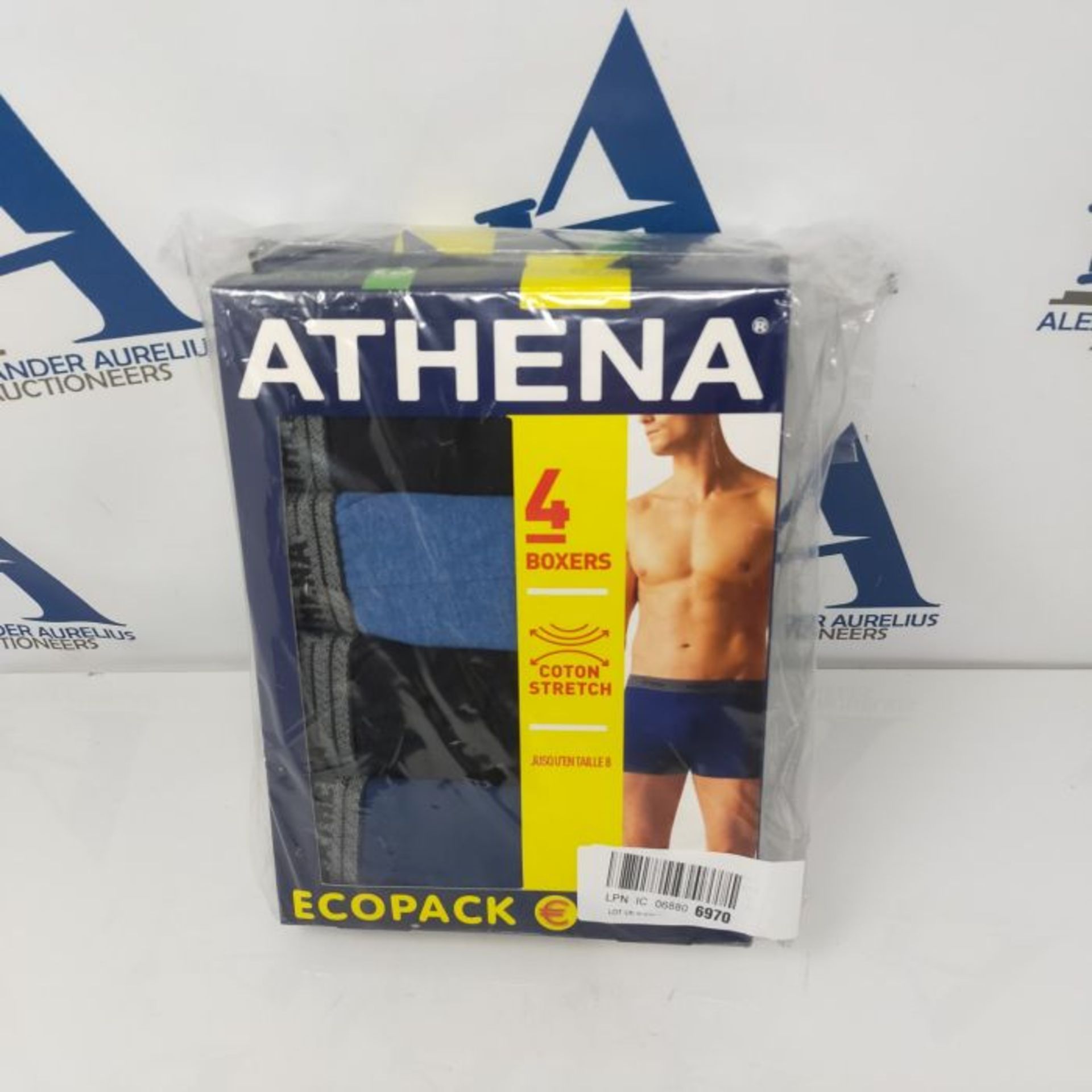 ATHENA Men's Promo Basic Coton Boxer Shorts, Multicolour (Noir/Noir/Noir/Noir/Bleu/Noi - Image 2 of 3