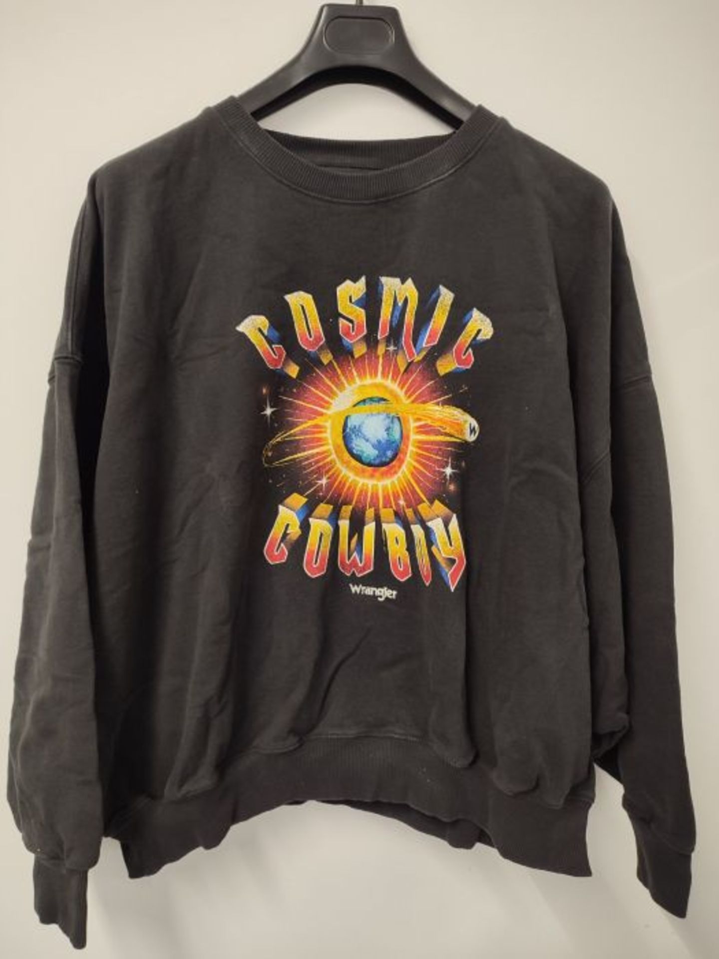 RRP £69.00 Wrangler Men's Cosmic Crew Sweatshirt, Faded Black, XL - Image 2 of 2