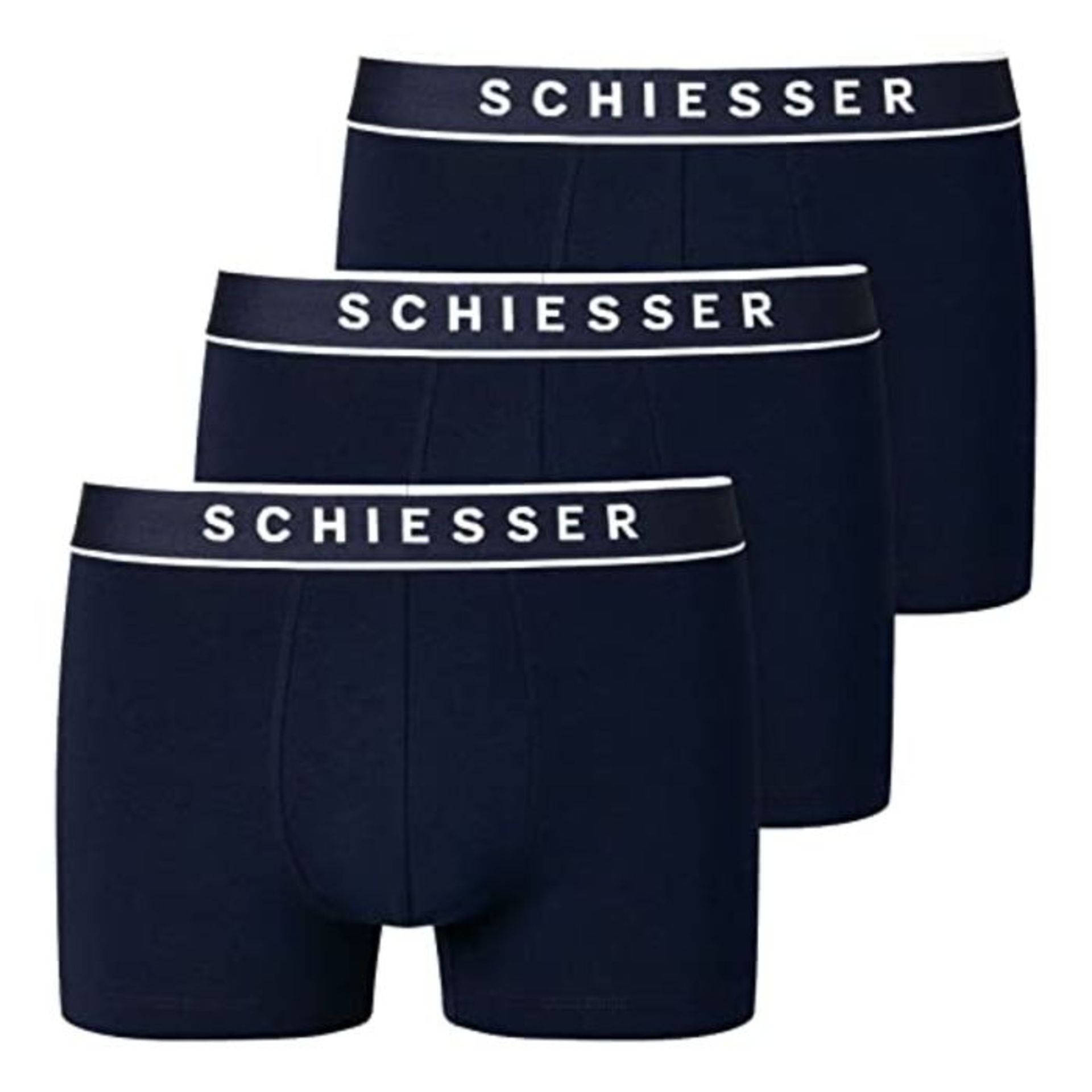 Schiesser Men's 95/5 Organic Cotton 3er Pack Boxershorts Boxer Shorts, darkblue, XXL